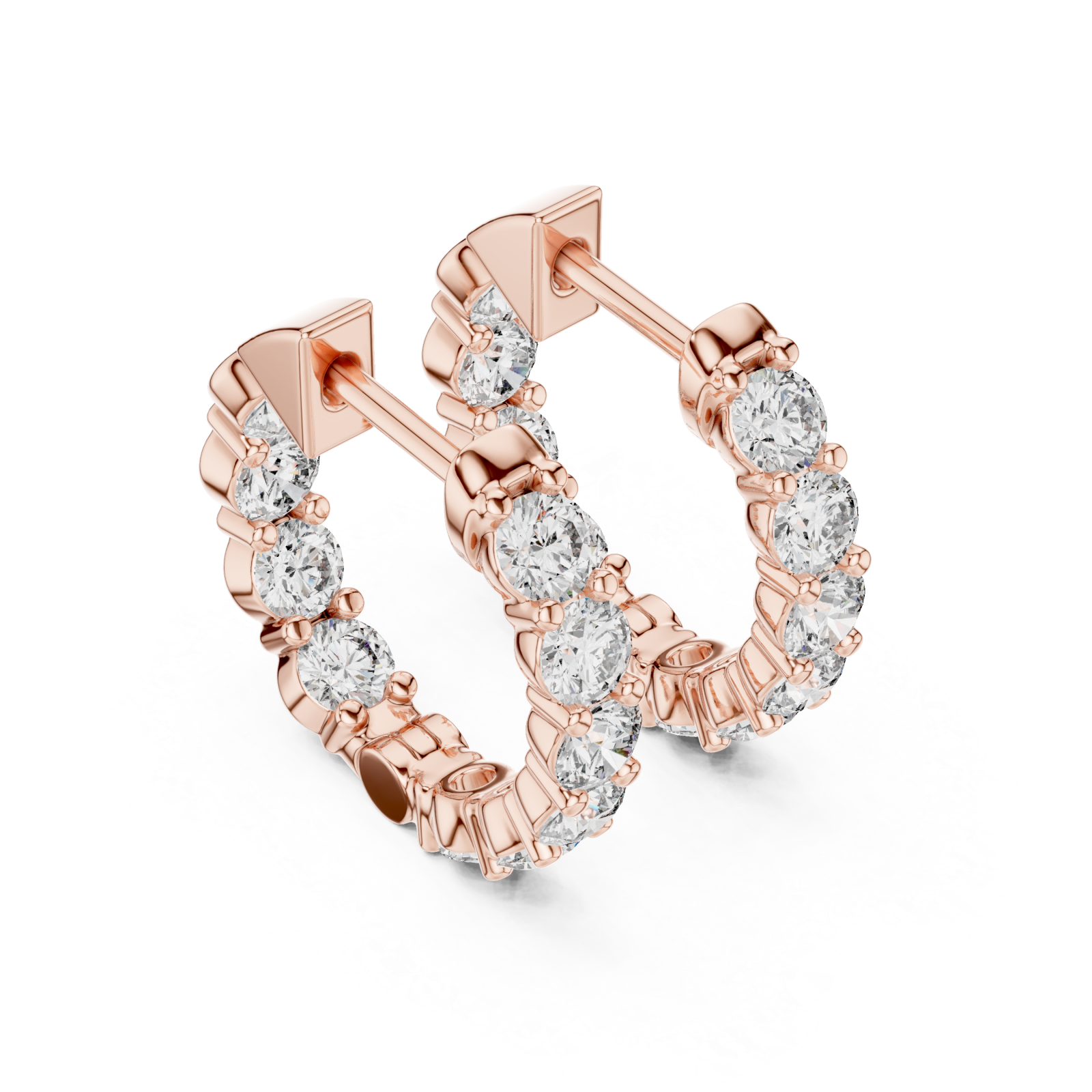  Rose Gold Luminous Graceful Affinity Small Hoops Right View
