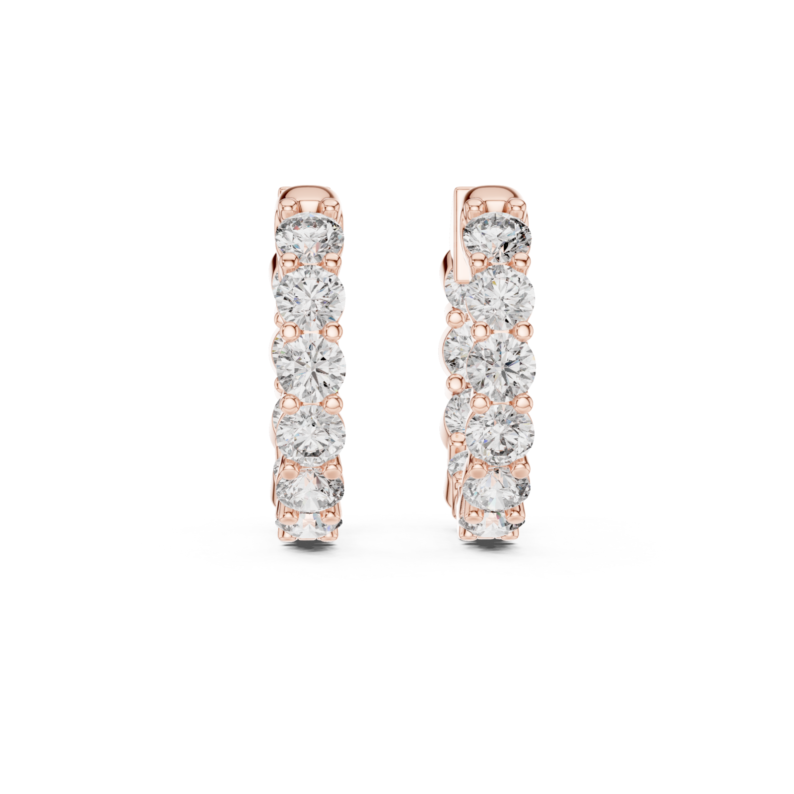  Rose Gold Luminous Graceful Affinity Small Hoops Front View