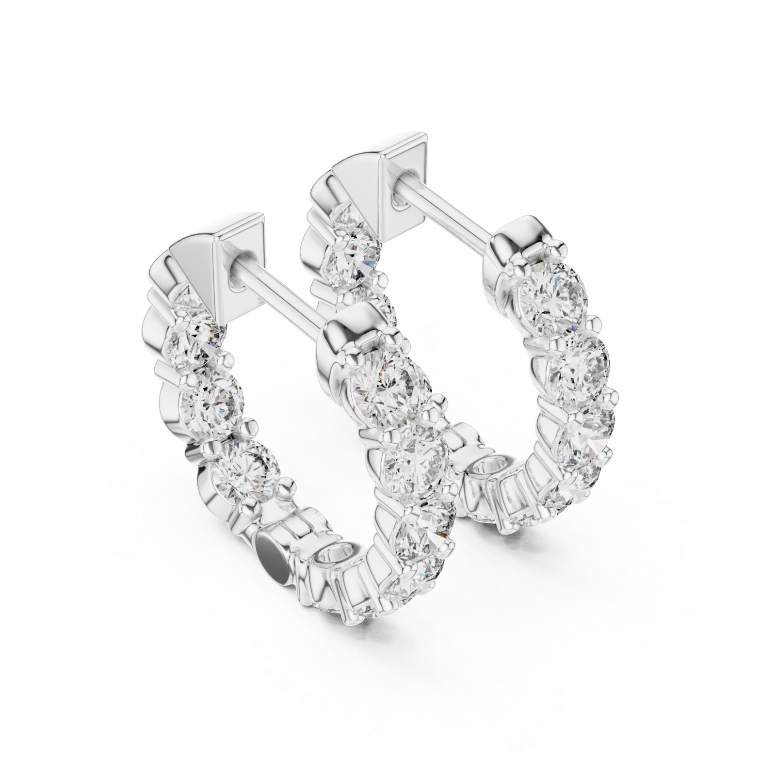  White Gold Luminous Graceful Affinity Small Hoops Right View
