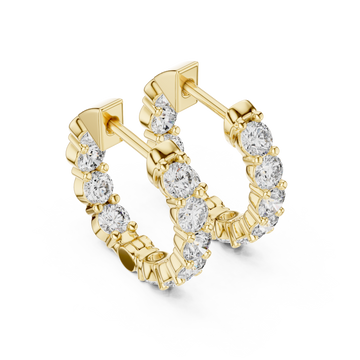 Gold Luminous Graceful Affinity Small Hoops Right View