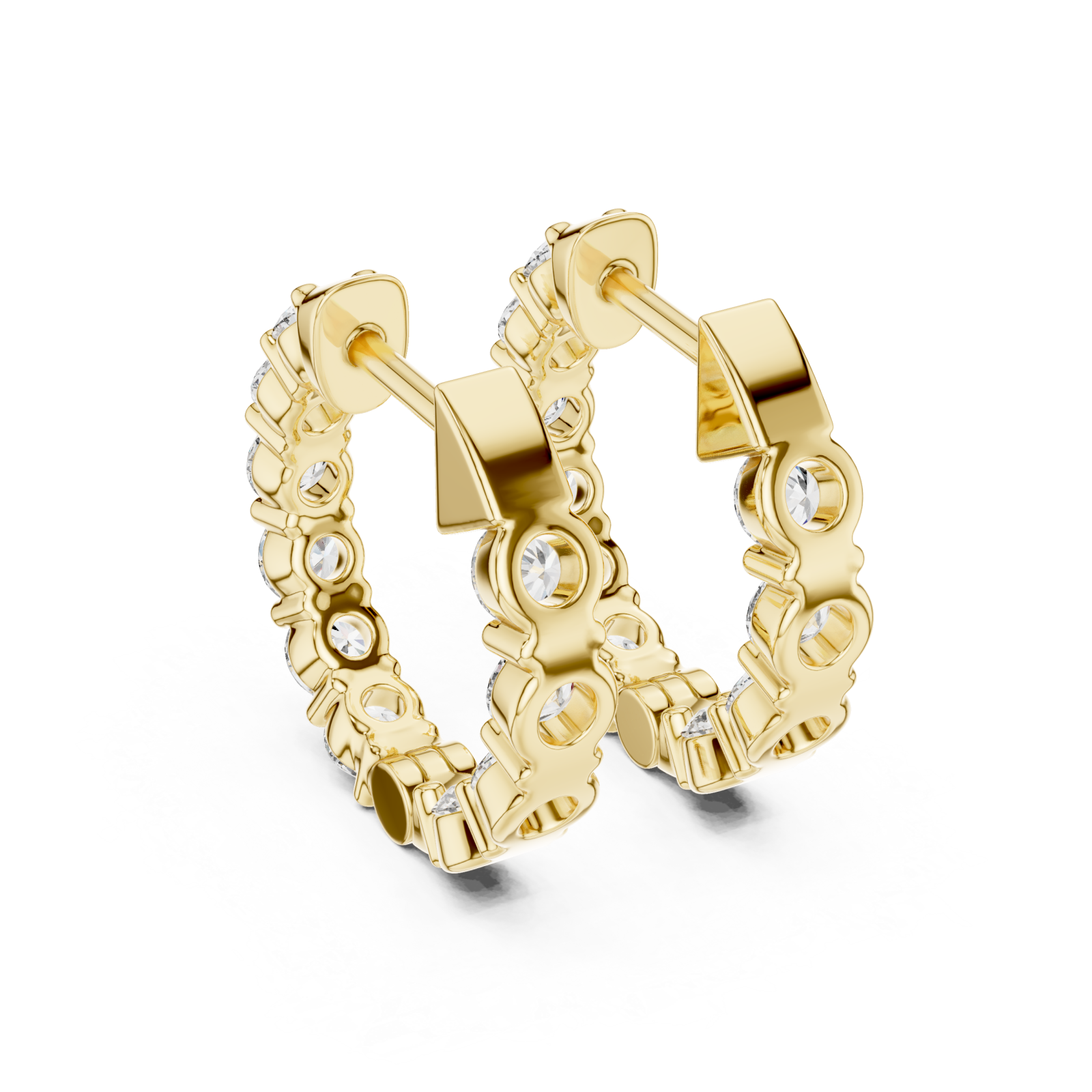  Gold Luminous Graceful Affinity Small Hoops Side View