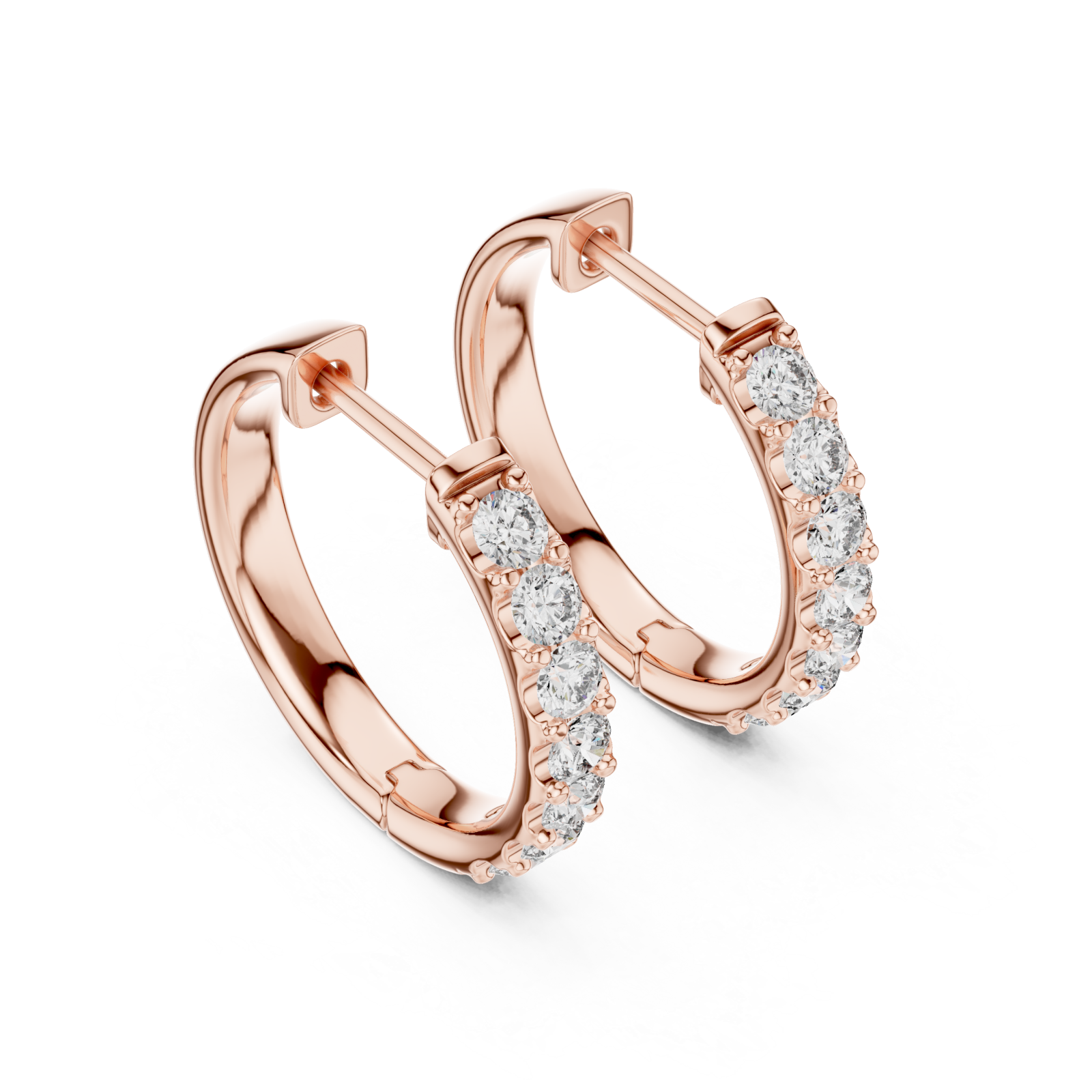  Rose Gold Aurora Whisper Signature Everyday Hoops Right View