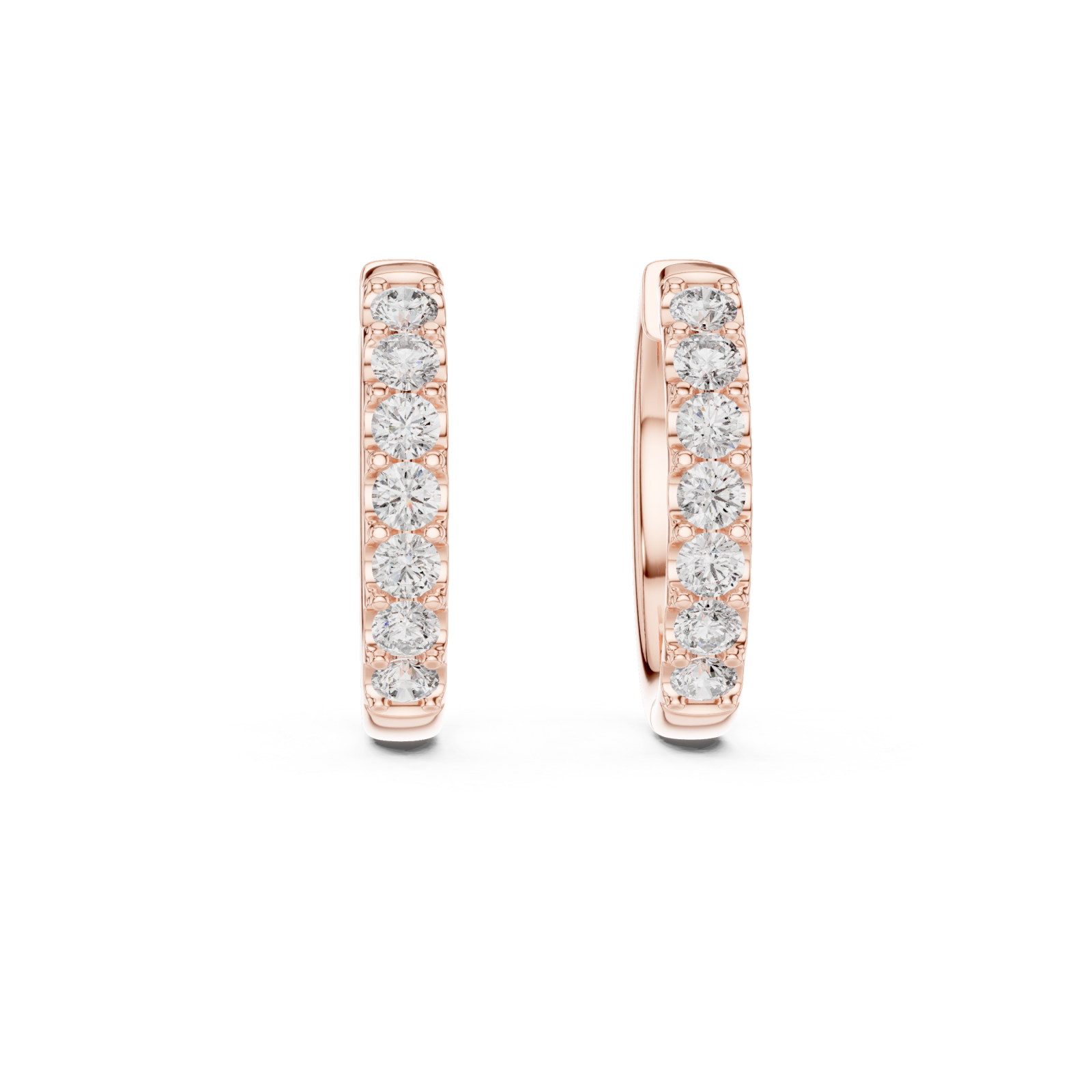  Rose Gold Aurora Whisper Signature Everyday Hoops Front View