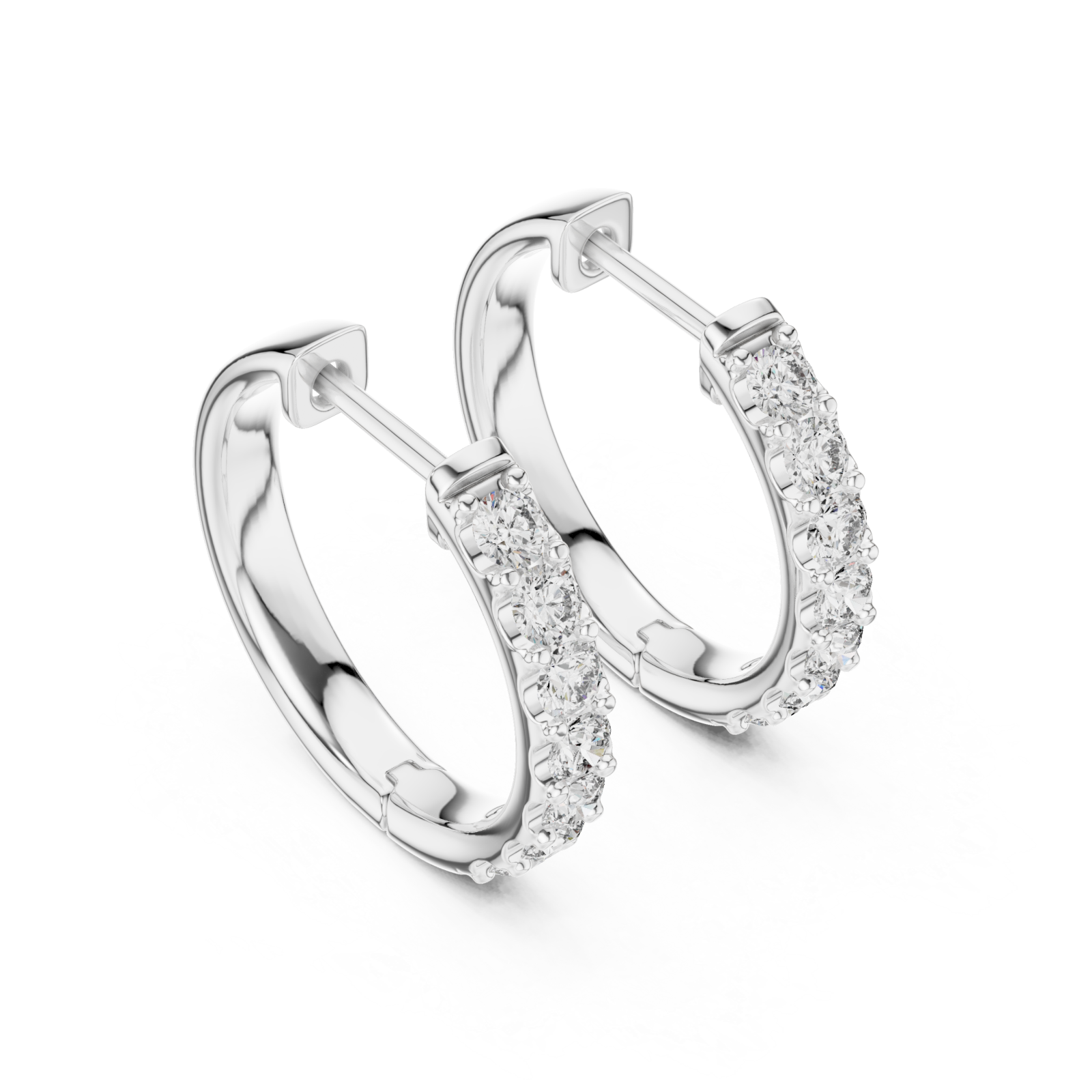  White Gold Aurora Whisper Signature Everyday Hoops Right View