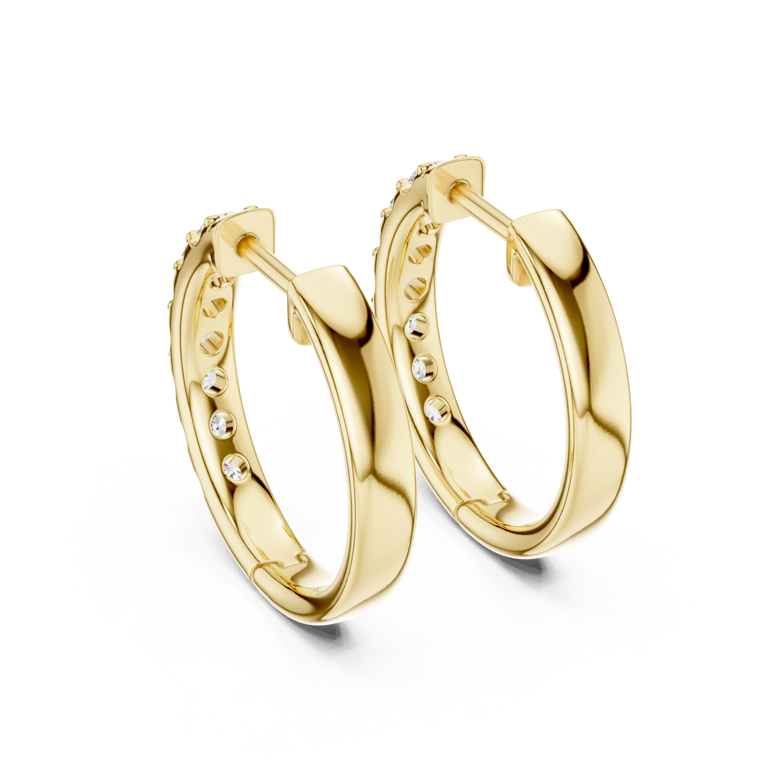  Gold Aurora Whisper Signature Everyday Hoops Side View