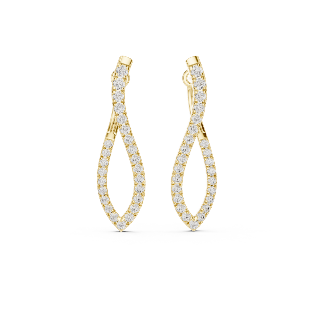 Gold Shimmering Gentle Wave Luxury Hoops Right View