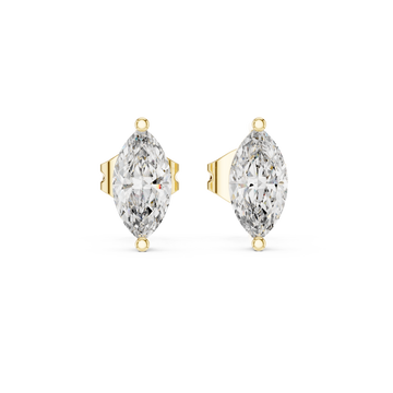  Gold Eternal Whisper Marquise Dual Arc Stud Earrings Front View