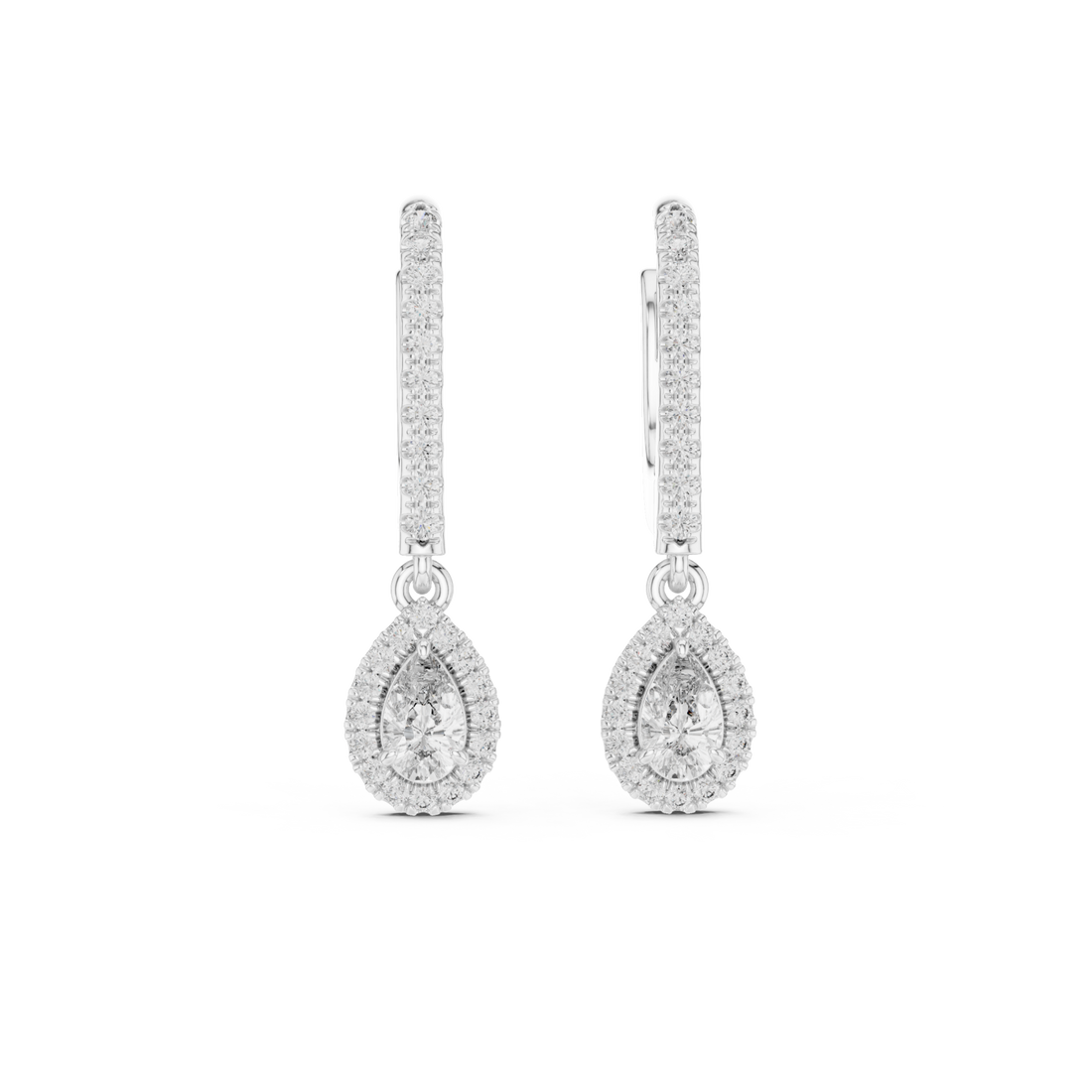  White Gold Graceful Twist Sleek Earrings Right View
