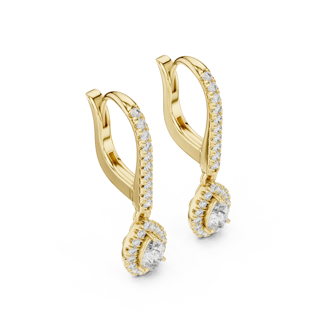 Gold Graceful Twist Sleek Earrings Right View