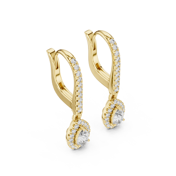 Gold Graceful Twist Sleek Earrings Right View