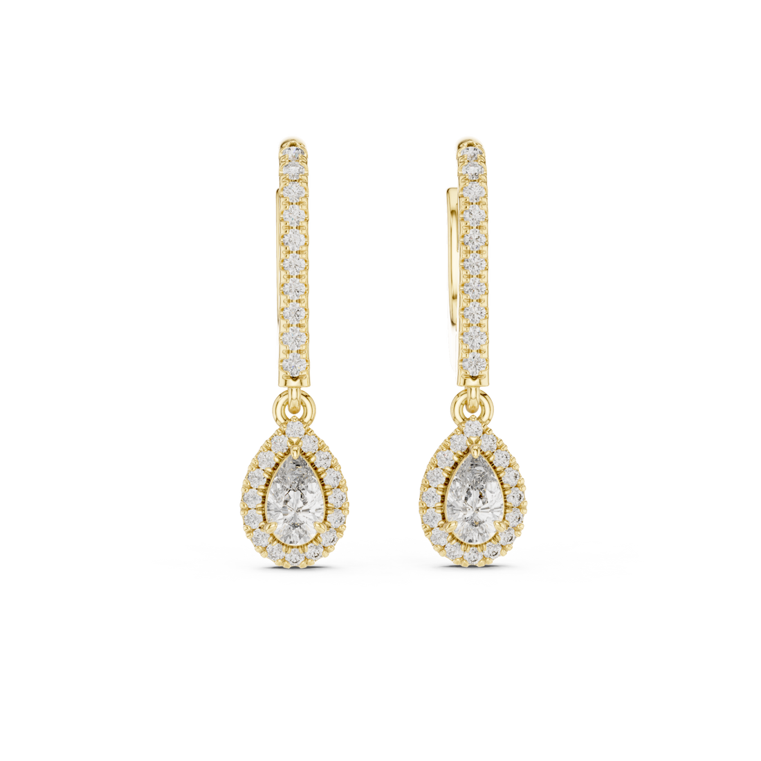 Gold Graceful Twist Sleek Earrings Right View