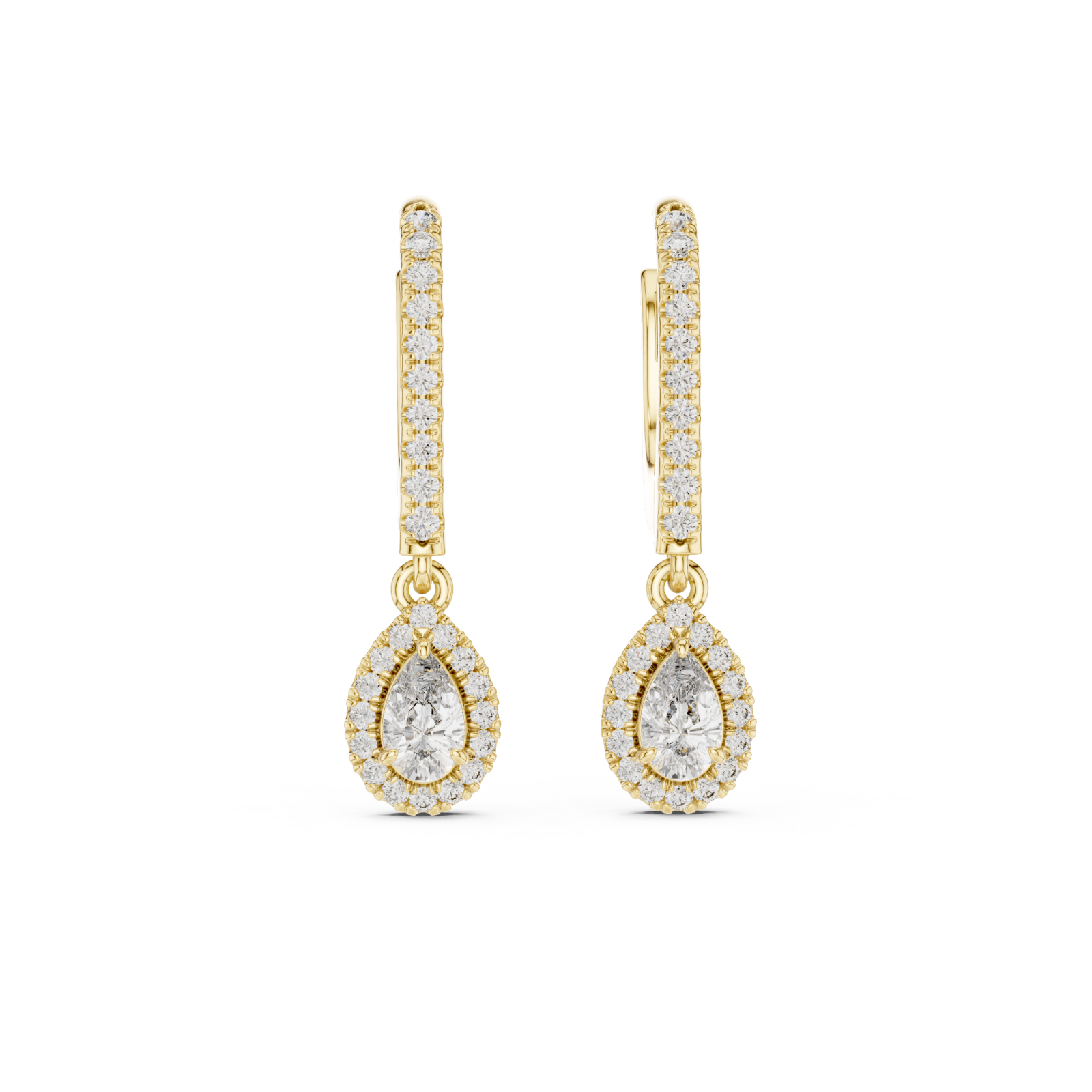  Gold Graceful Twist Sleek Earrings Front View