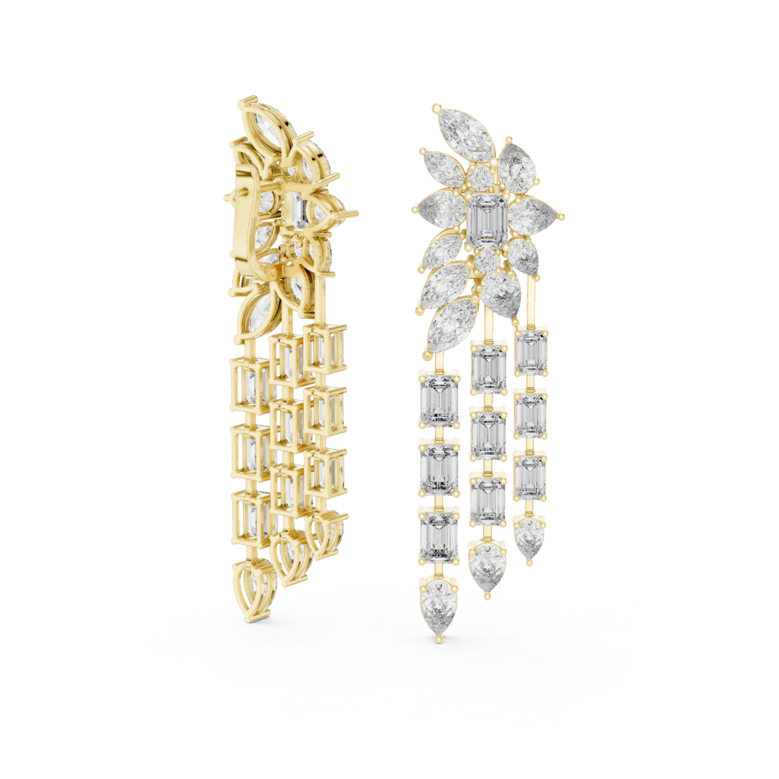  Gold Enchanted Evening Glamour Drop Earrings Left View