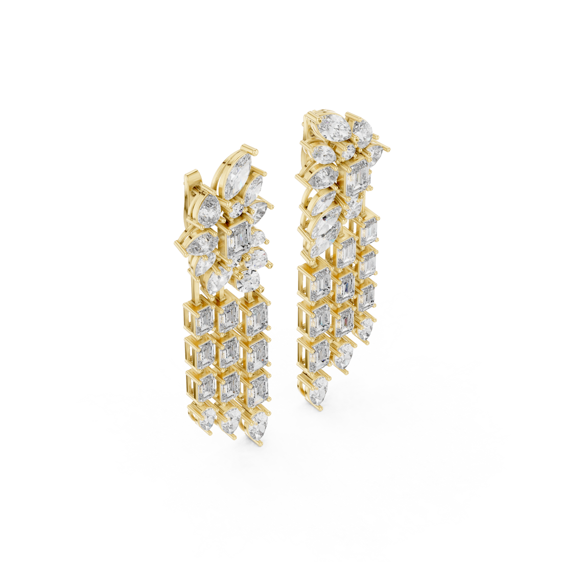 Gold Enchanted Evening Glamour Drop Earrings Right View