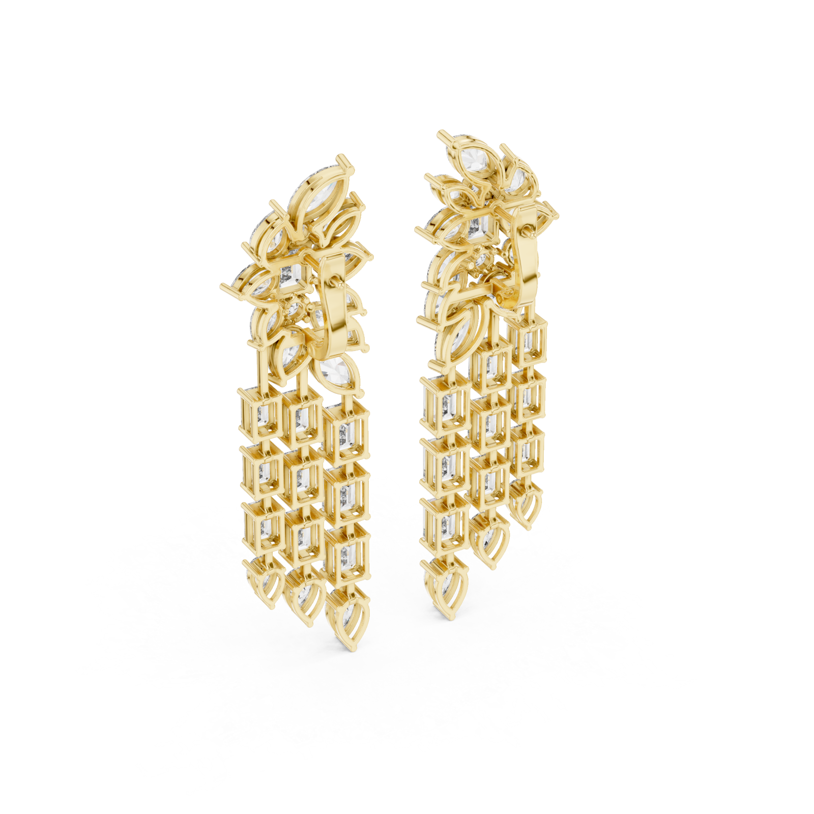  Gold Enchanted Evening Glamour Drop Earrings Side View