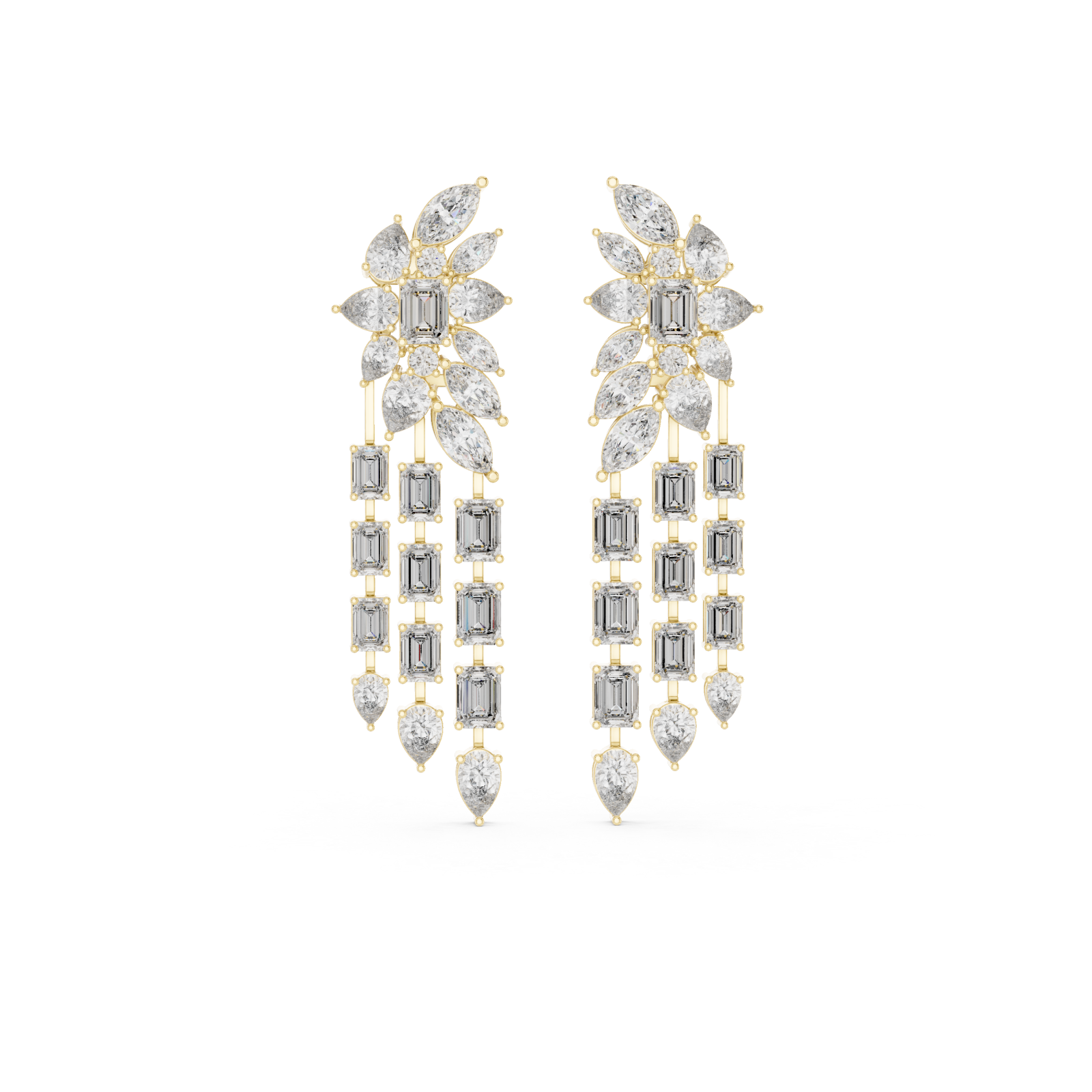  Gold Enchanted Evening Glamour Drop Earrings Front View
