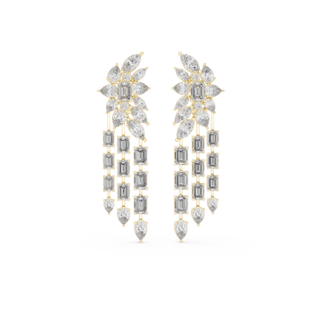  Gold Enchanted Evening Glamour Drop Earrings Front View