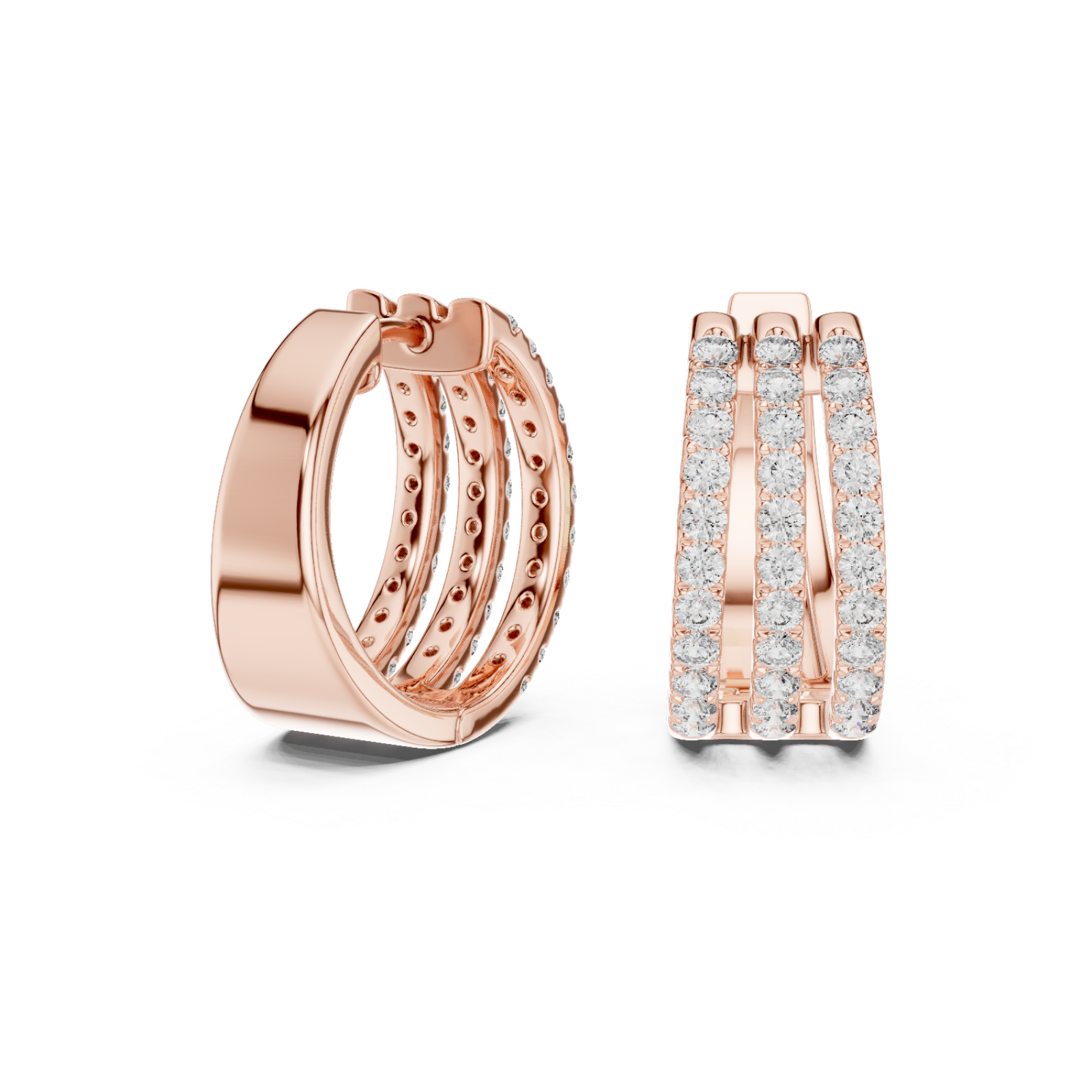  Rose Gold Twist Harmony Petite Hoops Left View