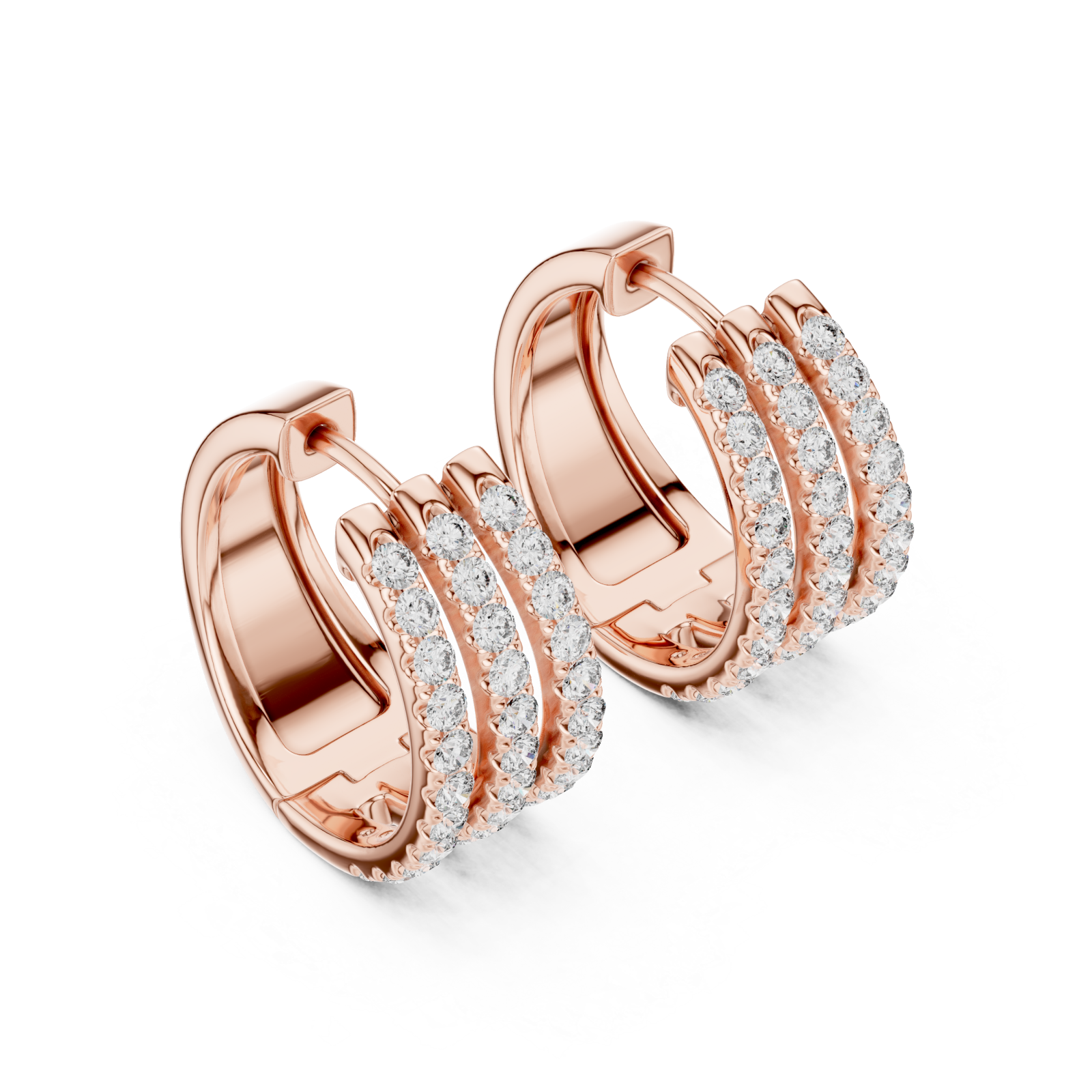  Rose Gold Twist Harmony Petite Hoops Right View