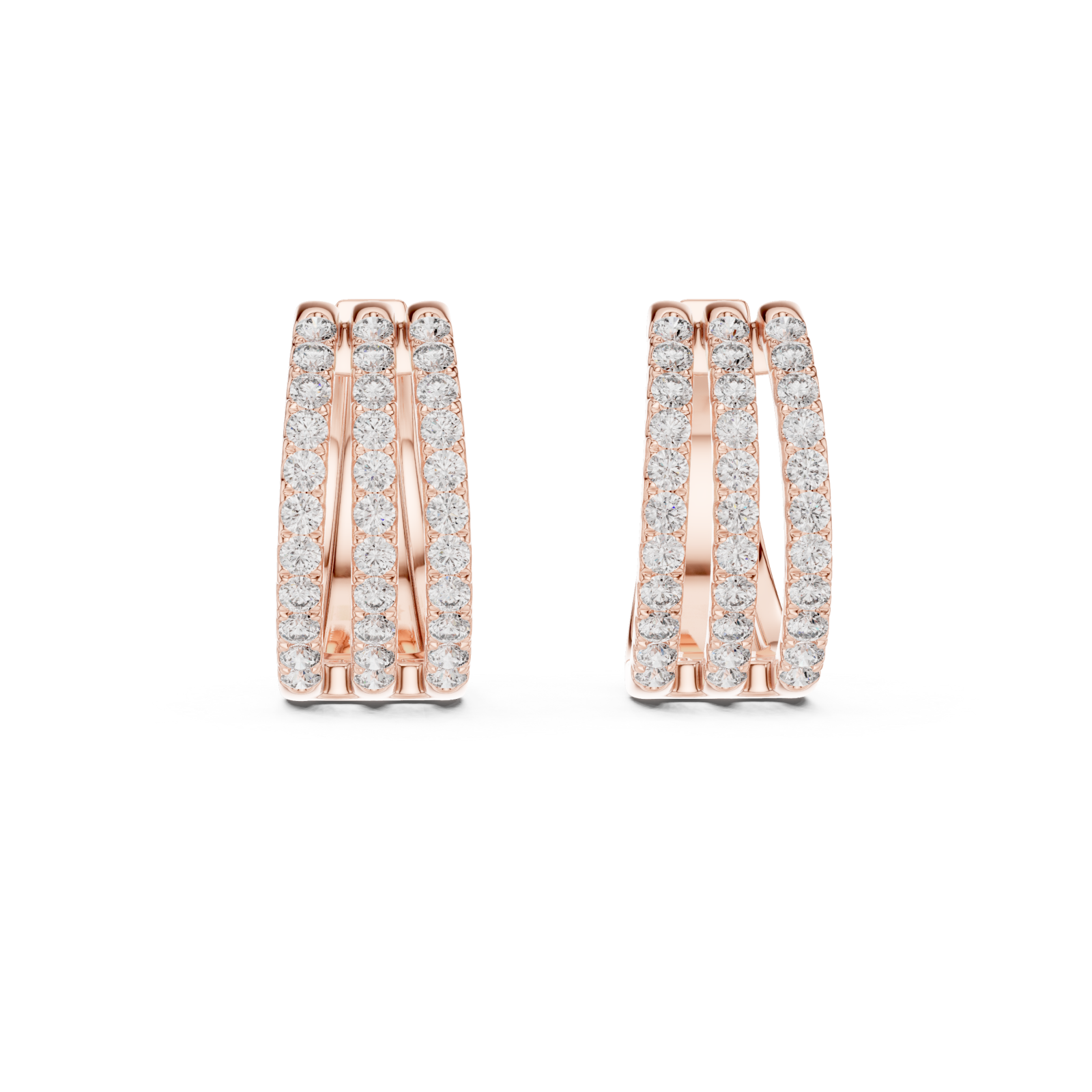  Rose Gold Twist Harmony Petite Hoops Front View