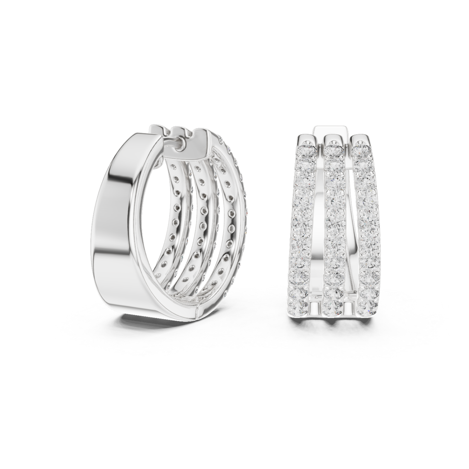  White Gold Twist Harmony Petite Hoops Left View