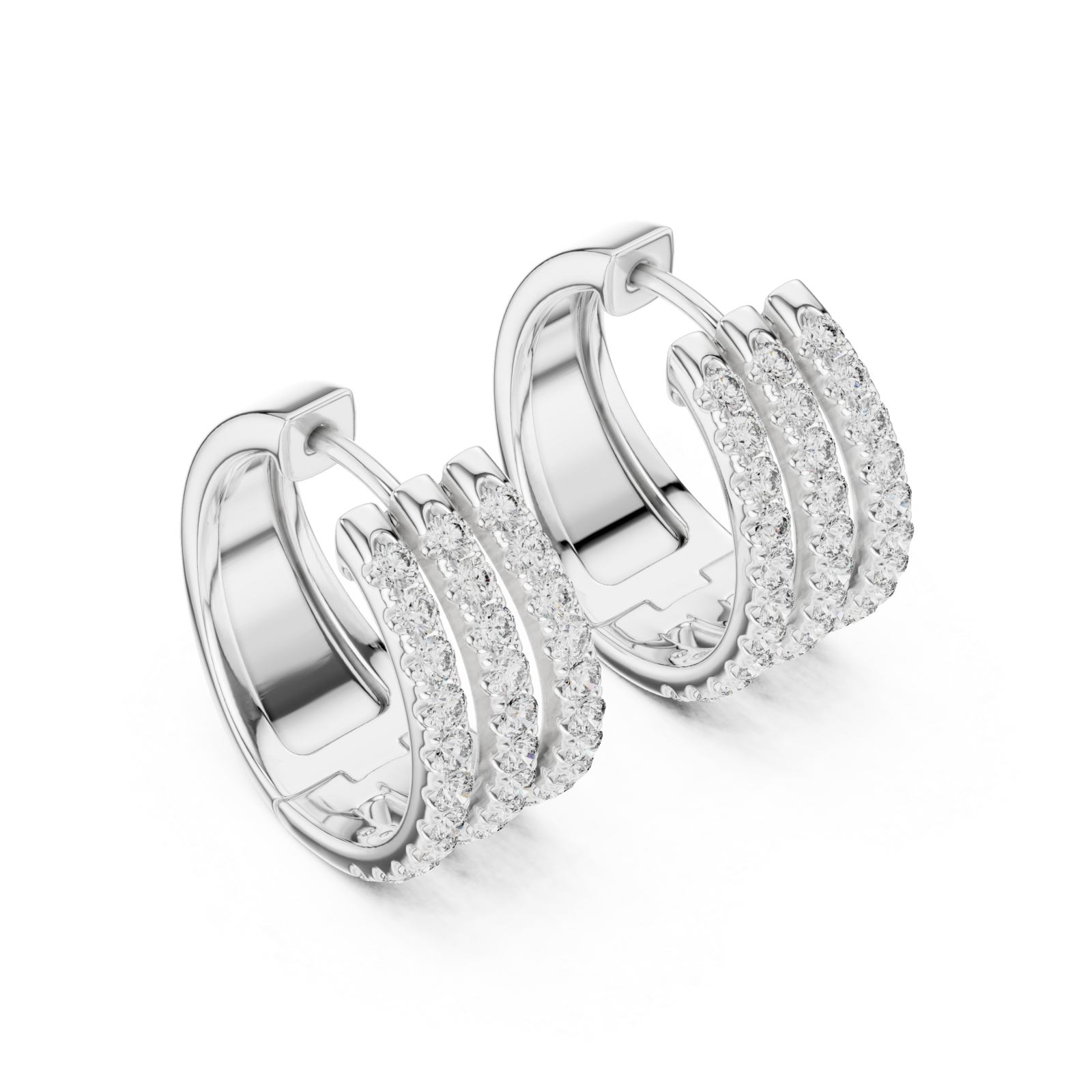  White Gold Twist Harmony Petite Hoops Right View