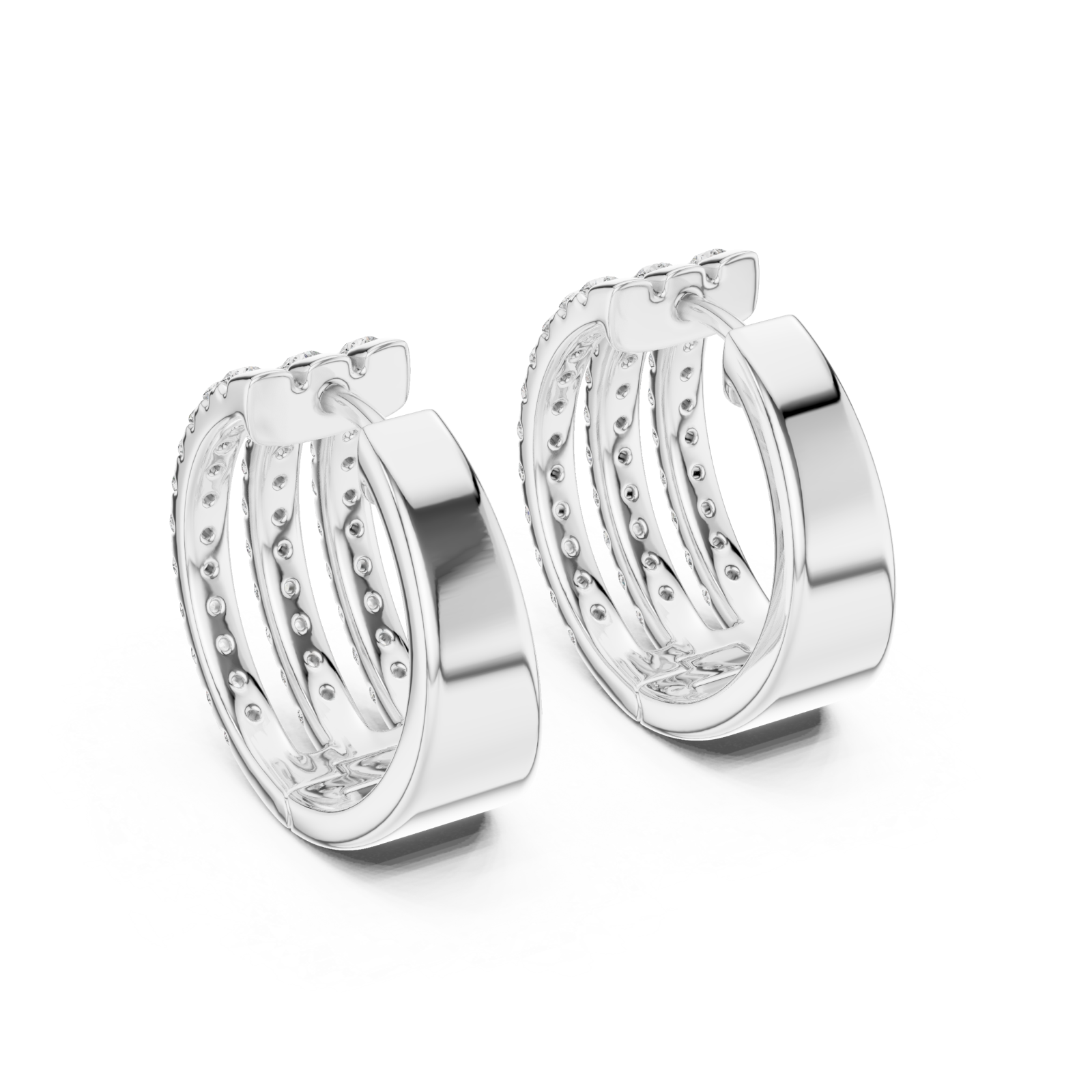  White Gold Twist Harmony Petite Hoops Side View