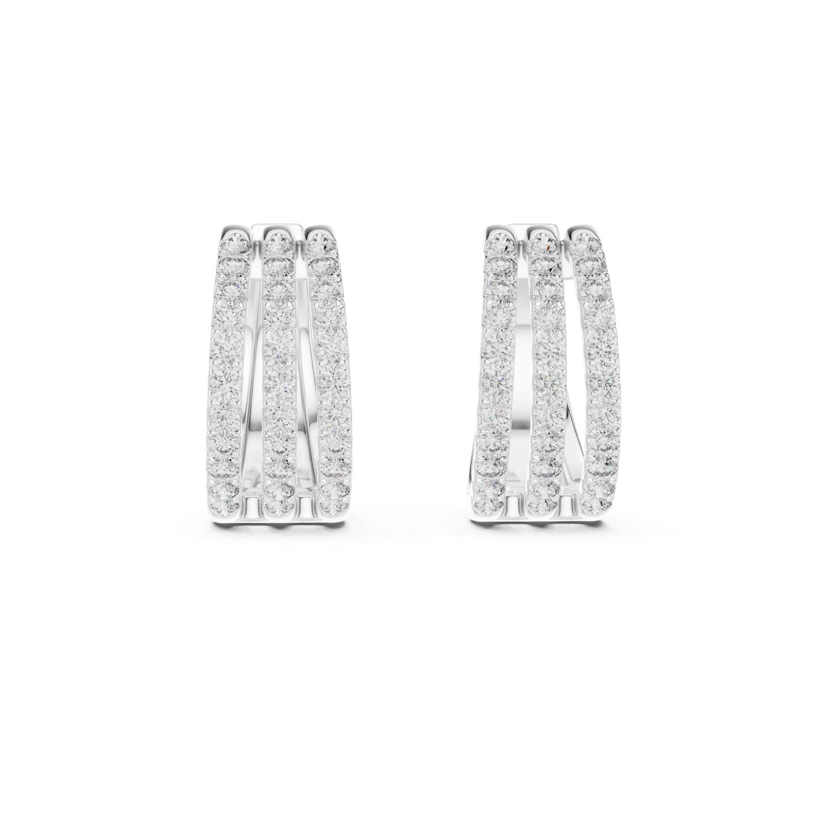  White Gold Twist Harmony Petite Hoops Front View