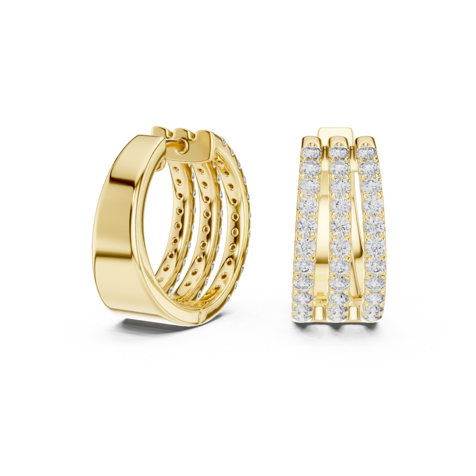  Gold Twist Harmony Petite Hoops Left View