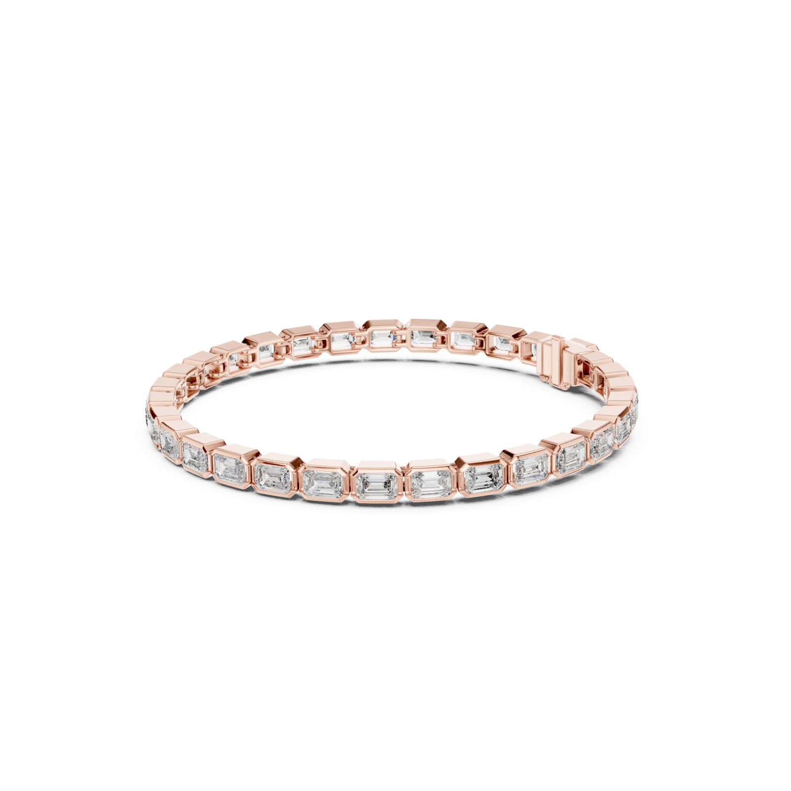  Rose Gold Cascade Radiance Circle Bracelet Left View