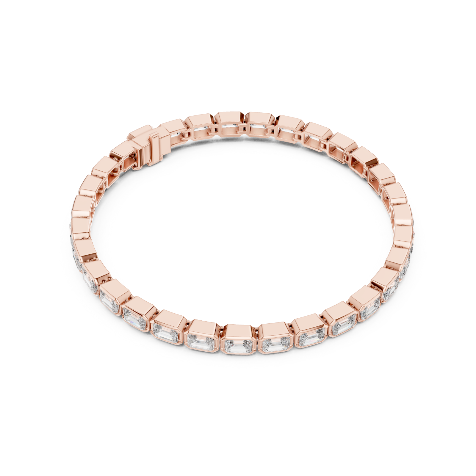  Rose Gold Cascade Radiance Circle Bracelet Front View