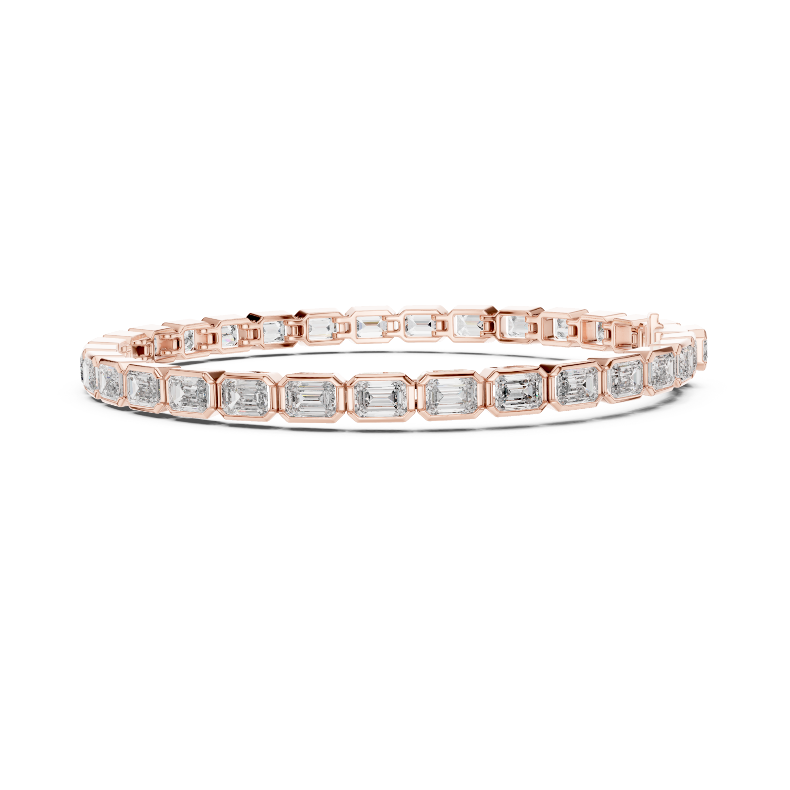  Rose Gold Cascade Radiance Circle Bracelet Side View
