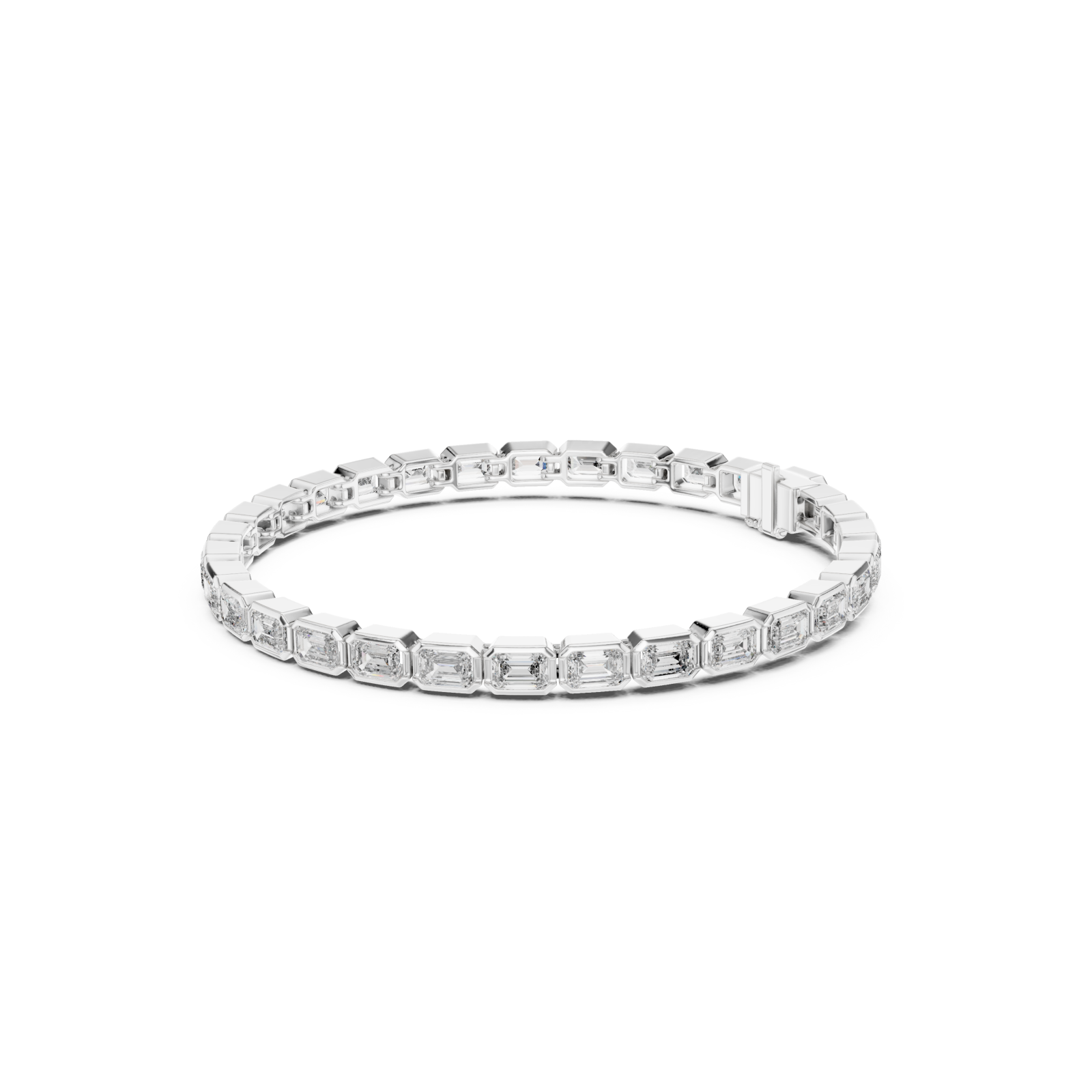  White Gold Cascade Radiance Circle Bracelet Left View