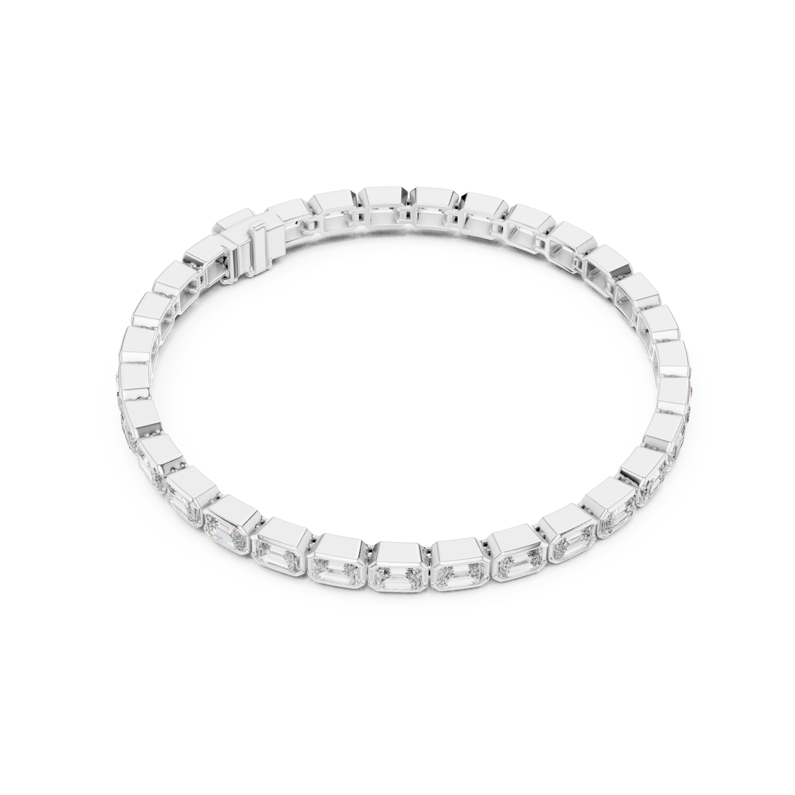  White Gold Cascade Radiance Circle Bracelet Front View