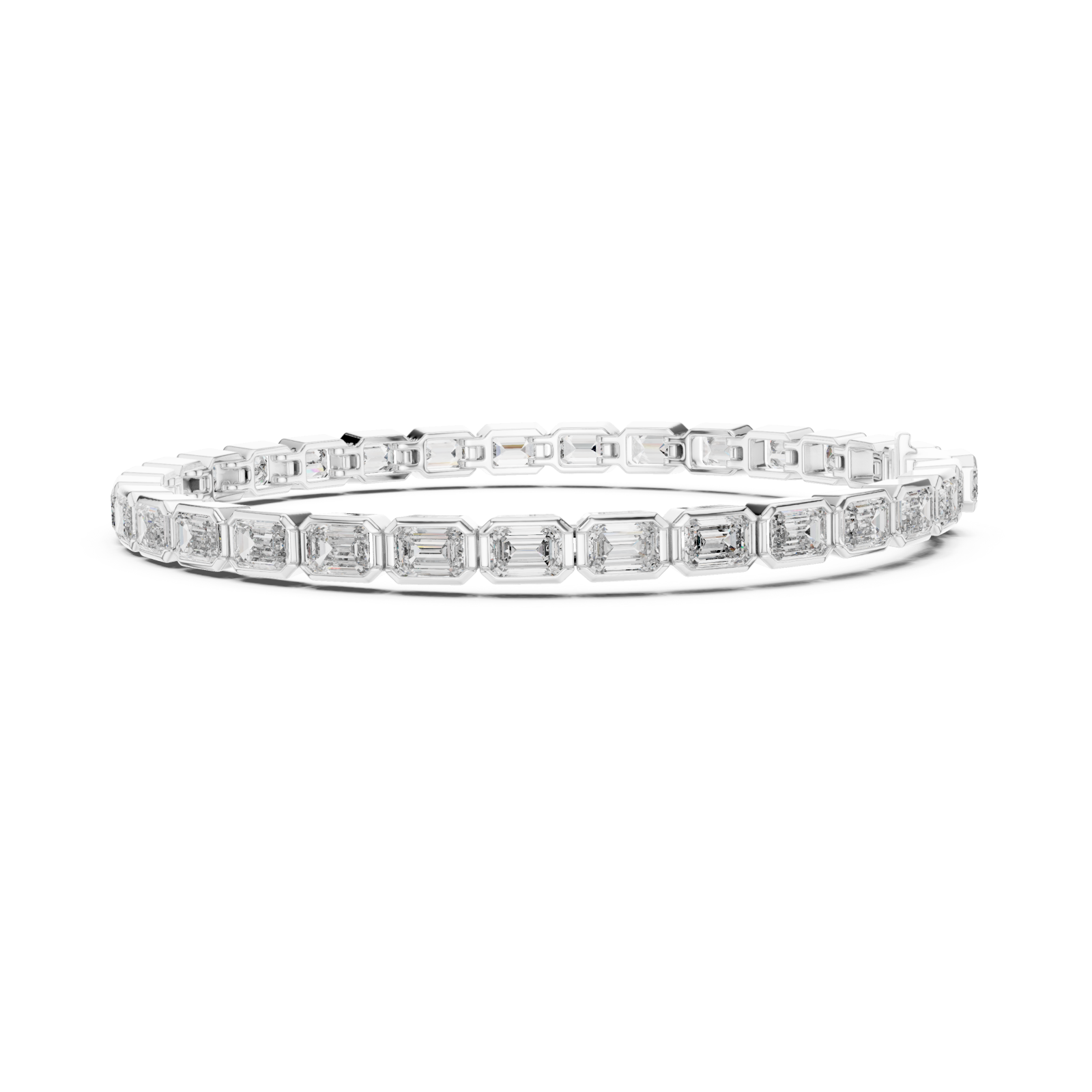  White Gold Cascade Radiance Circle Bracelet Side View