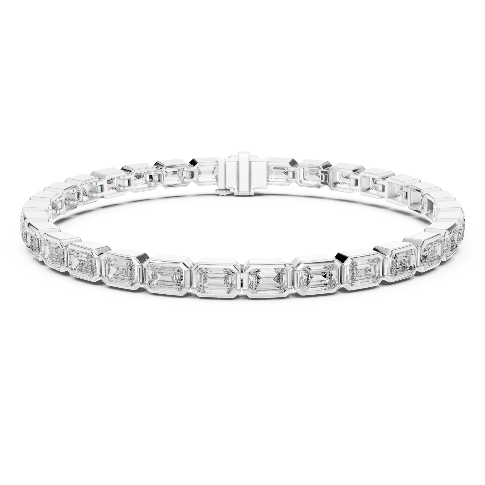  White Gold Cascade Radiance Circle Bracelet Right View