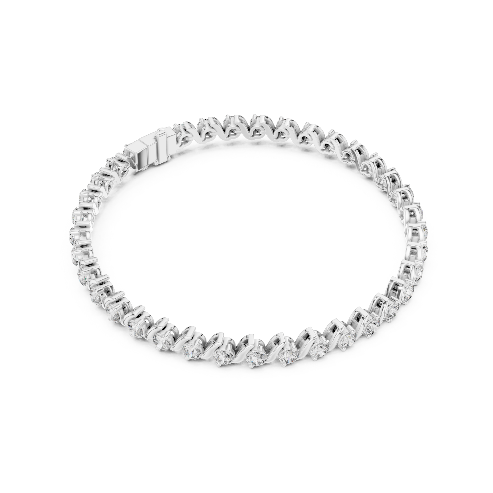  White Gold Celestial Whisper Bracelet Front View
