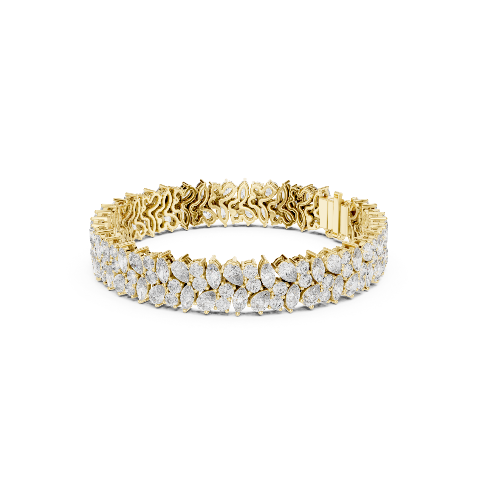  Gold Serene Radiant Cluster Bracelet Left View