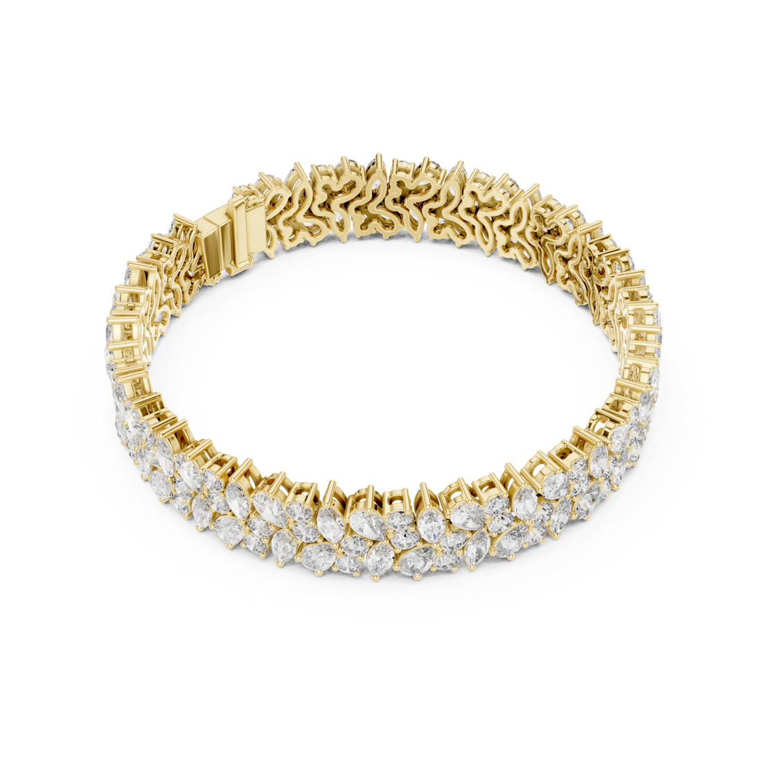 Gold Serene Radiant Cluster Bracelet Right View