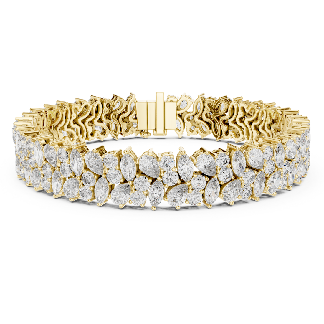 Gold Serene Radiant Cluster Bracelet Right View