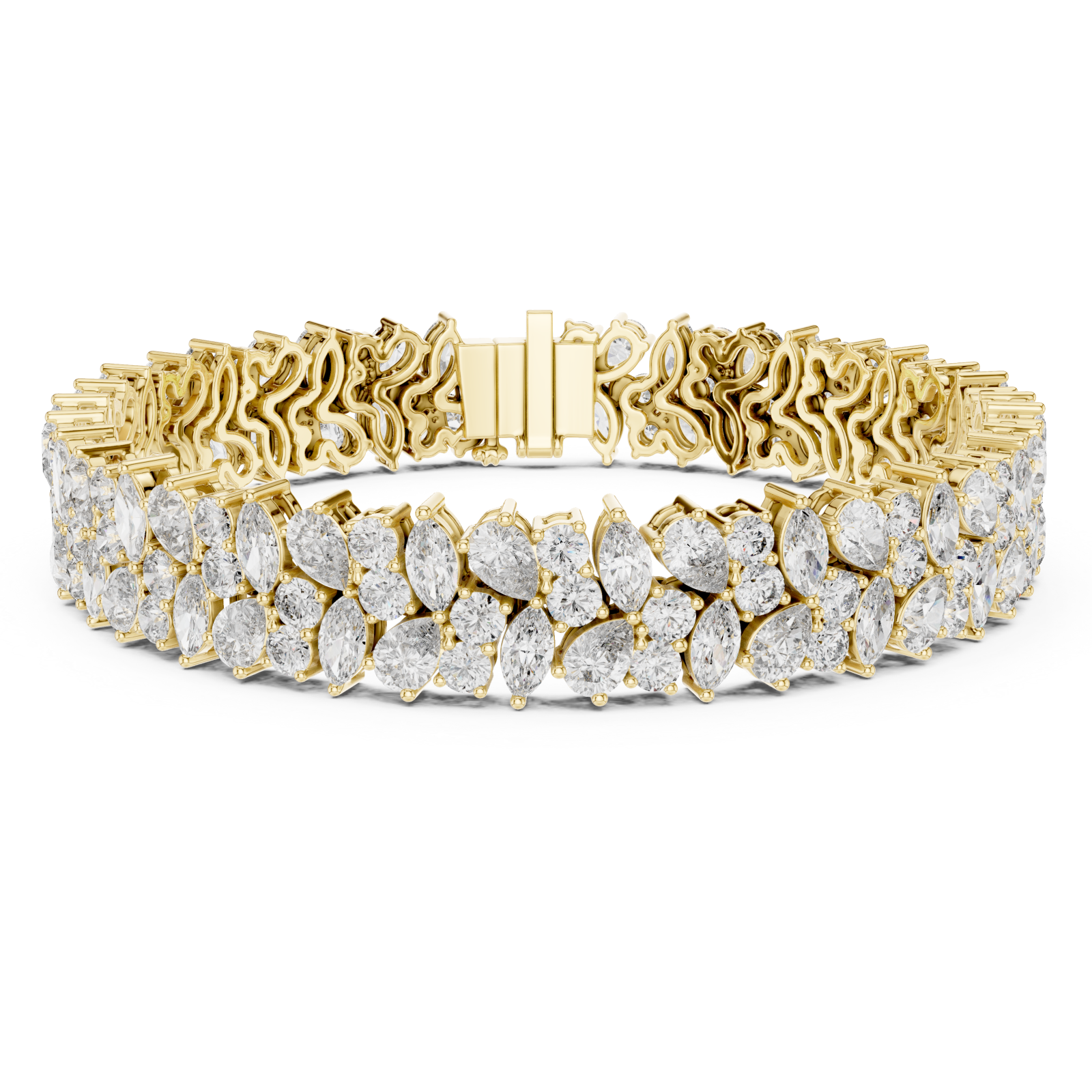 Gold Serene Radiant Cluster Bracelet Right View