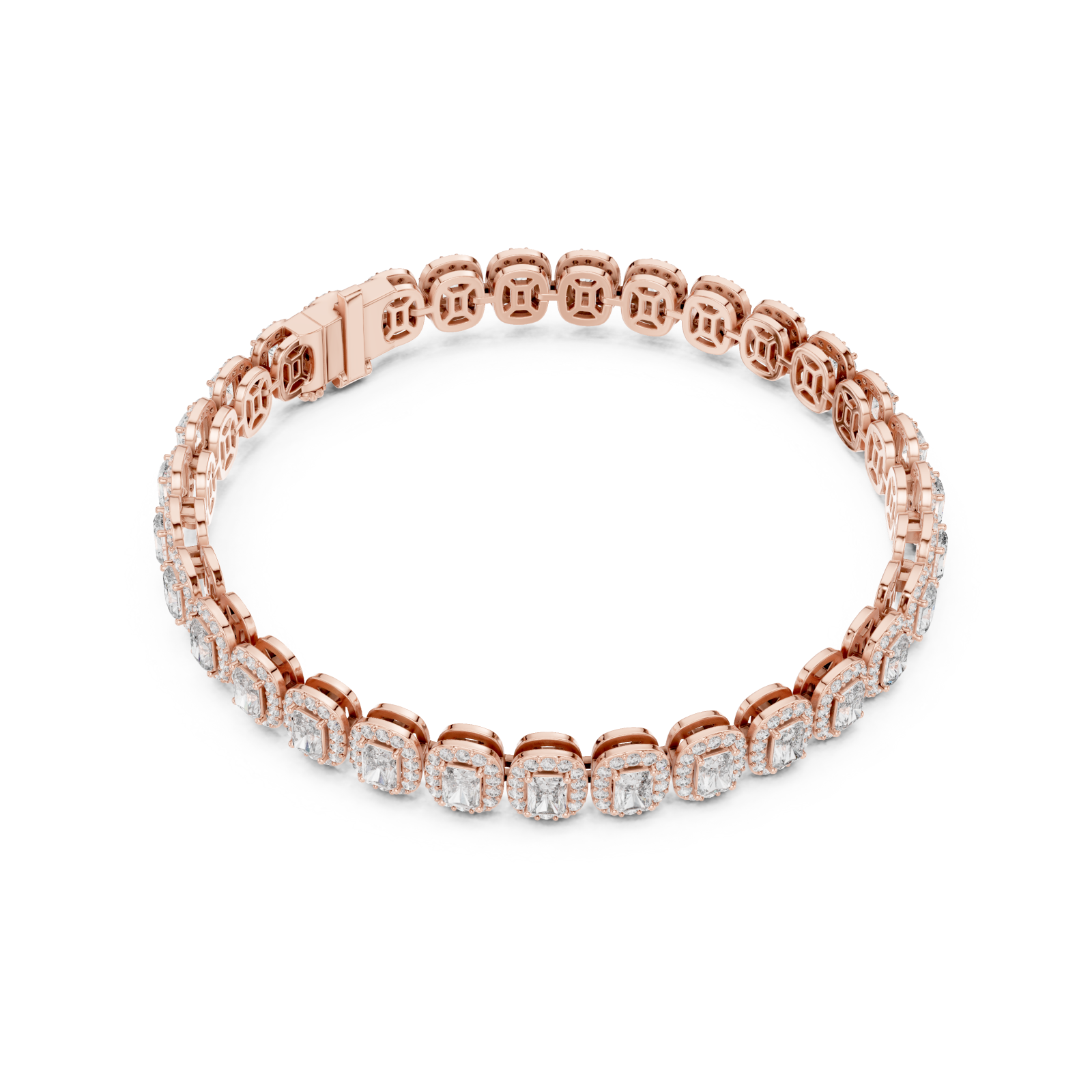  Rose Gold Sculpted Whisper Signature Statement Flexi Bracelet Front View