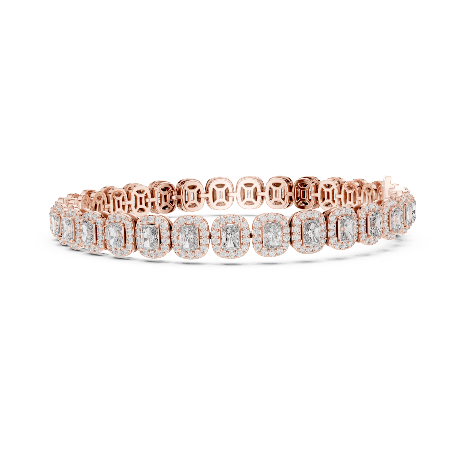  Rose Gold Sculpted Whisper Signature Statement Flexi Bracelet Side View
