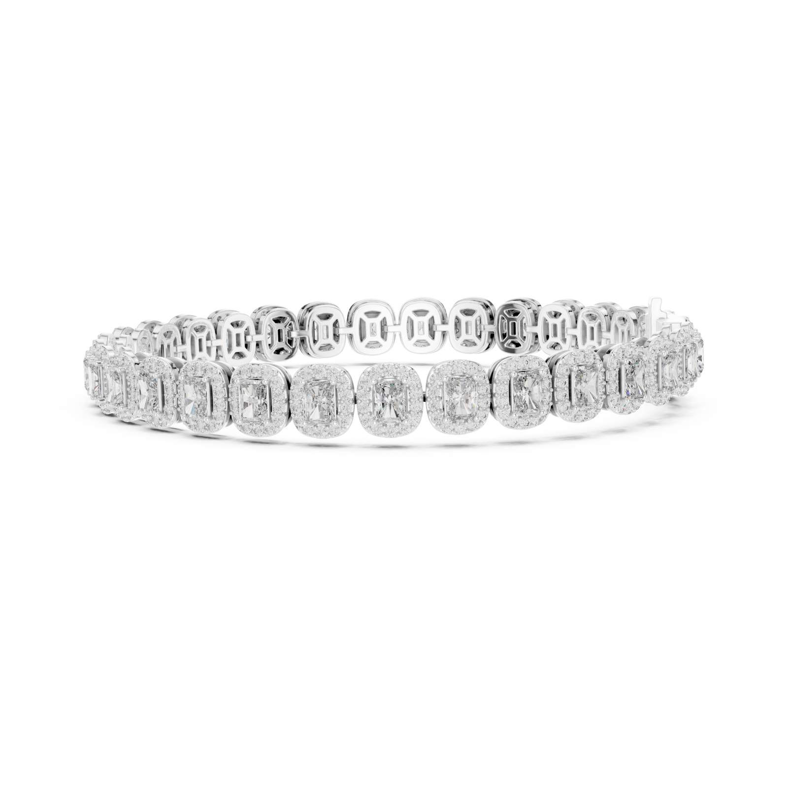  White Gold Sculpted Whisper Signature Statement Flexi Bracelet Side View