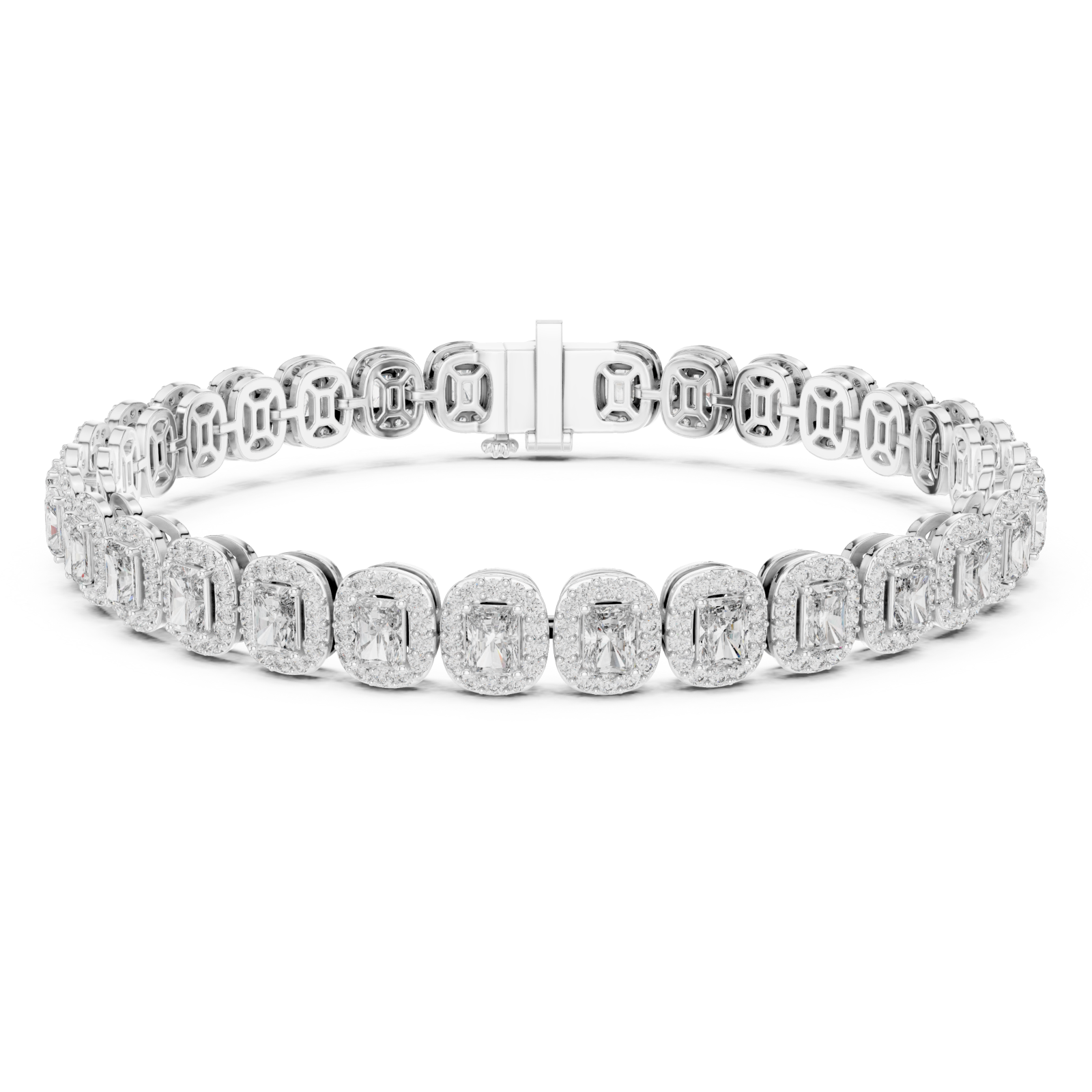  White Gold Sculpted Whisper Signature Statement Flexi Bracelet Right View