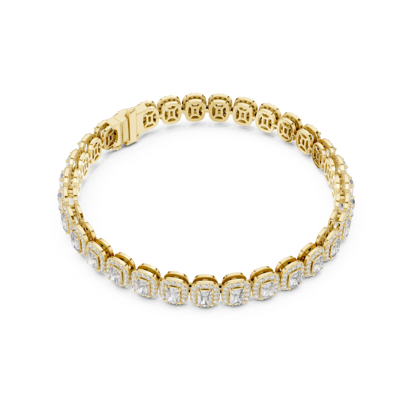  Gold Sculpted Whisper Signature Statement Flexi Bracelet Front View