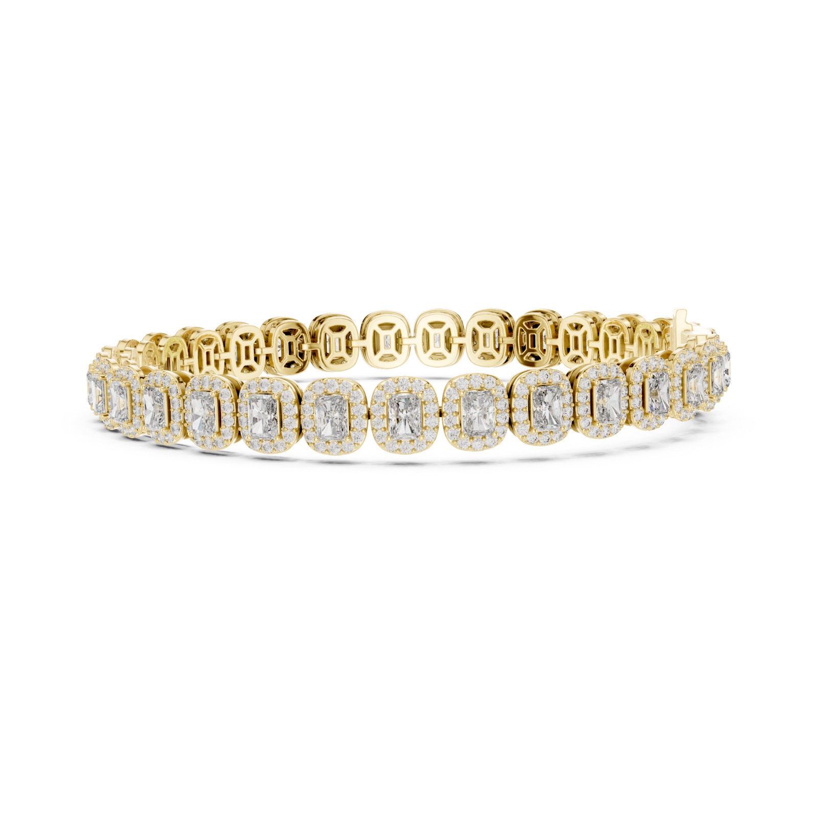  Gold Sculpted Whisper Signature Statement Flexi Bracelet Side View