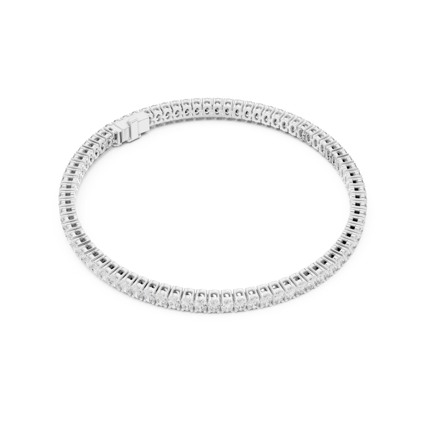 White Gold Signature Contour Bracelet Front View
