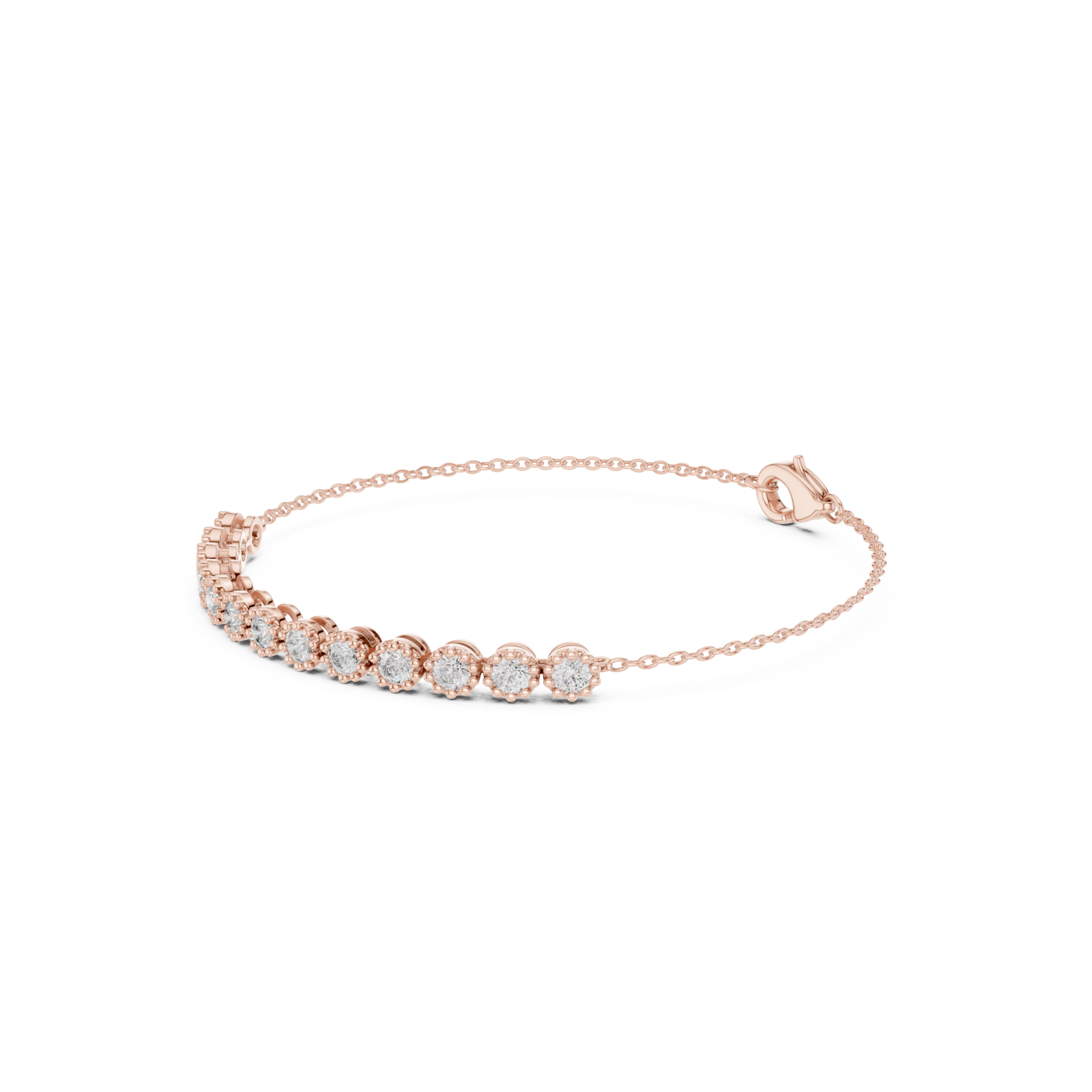  Rose Gold Radiant Linked Elegance Bracelet Left View