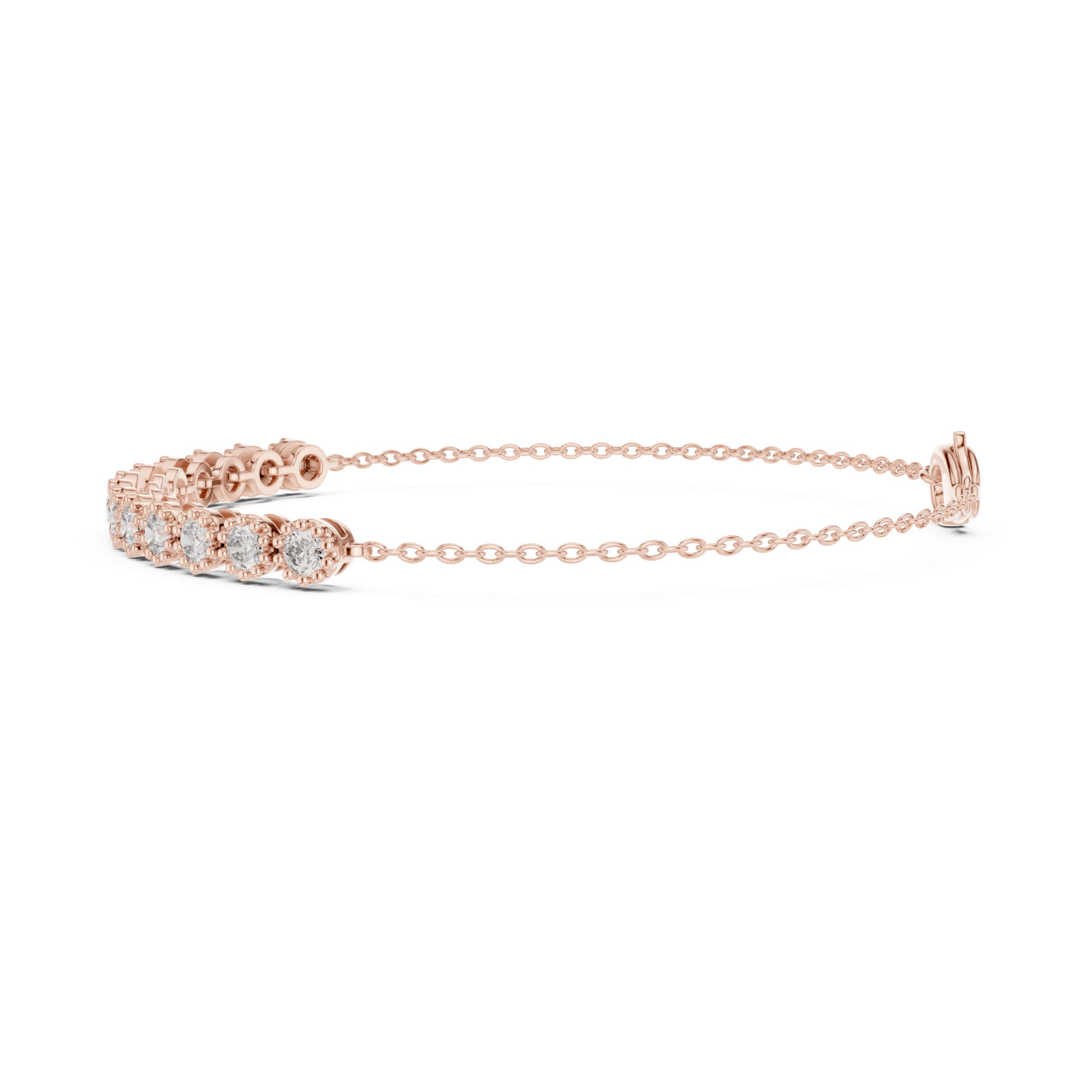  Rose Gold Radiant Linked Elegance Bracelet Side View